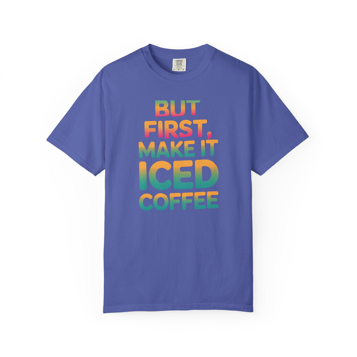 But First Make It Iced Coffee Shirt, Retro Gradient Coffee Lover Tee, Funny Iced Coffee Addict T-Shirt, Cute Summer Gift