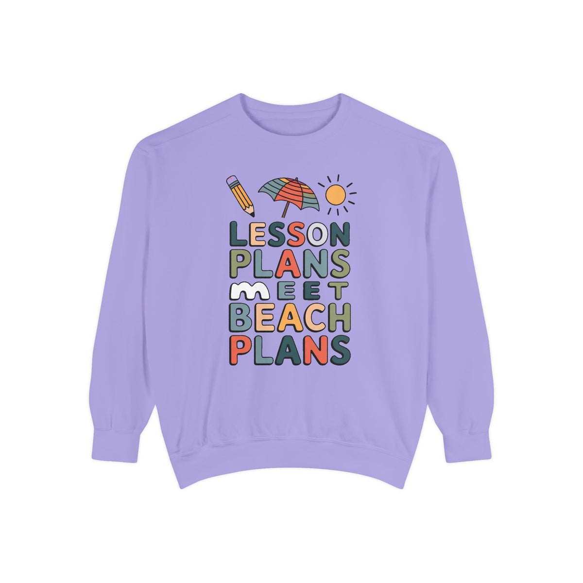 Teacher Sweatshirt, Lesson Plans Meet Beach Plans, End of School Year Gift For Teacher, Summer Break Crewneck, Last Day of School Gift, Tea…