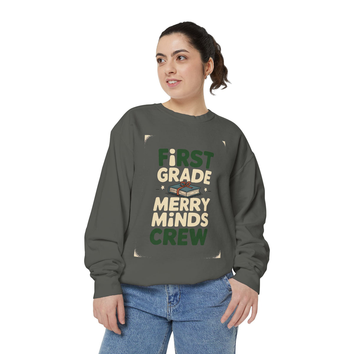 First Grade Teacher Sweatshirt, Merry Minds Crew Christmas Shirt, First Grade Crew Gift, Christmas Teacher Team Sweatshirt, 1st Grade Teach…