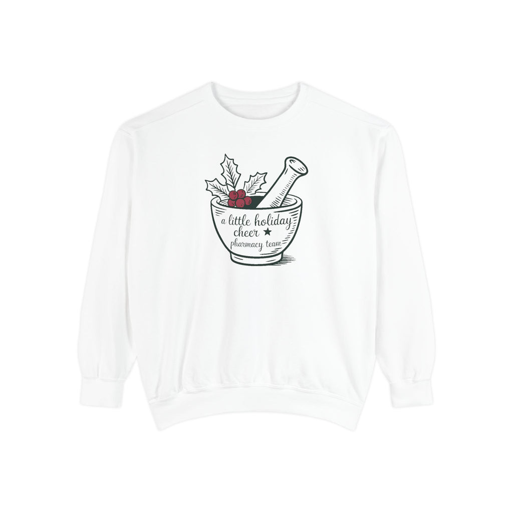 Pharmacy Team Sweatshirt, Christmas Gift For Pharmacist, A Little Holiday Cheer Crewneck, Pharmacy Christmas Crew Shirt, Pharm Tech Holiday…