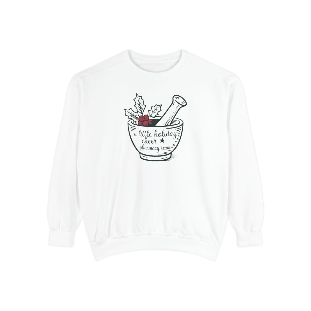 Pharmacy Team Sweatshirt, Christmas Gift For Pharmacist, A Little Holiday Cheer Crewneck, Pharmacy Christmas Crew Shirt, Pharm Tech Holiday…