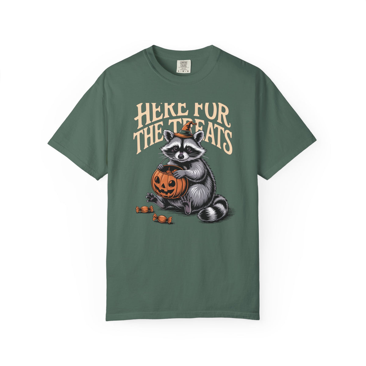 Here For The Treats Raccoon Shirt, Funny Halloween T-Shirt, Vintage Trick Or Treat Tee, Spooky Season Raccoon Gift