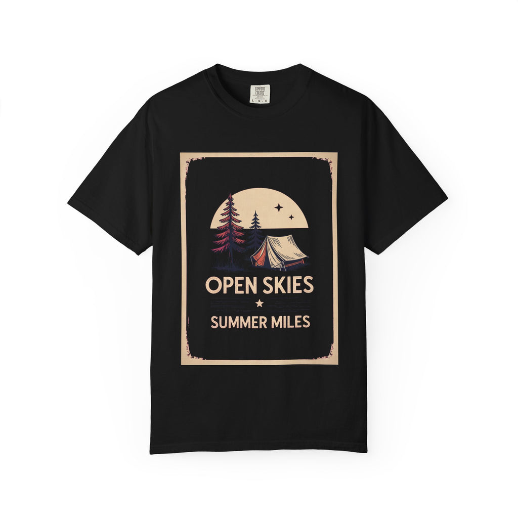 Camping Shirt, Fourth Of July Shirt, Open Skies Summer Miles Tee, 4th Of July Camping Gift, Retro Outdoor Tee, Camping Trip Shirt