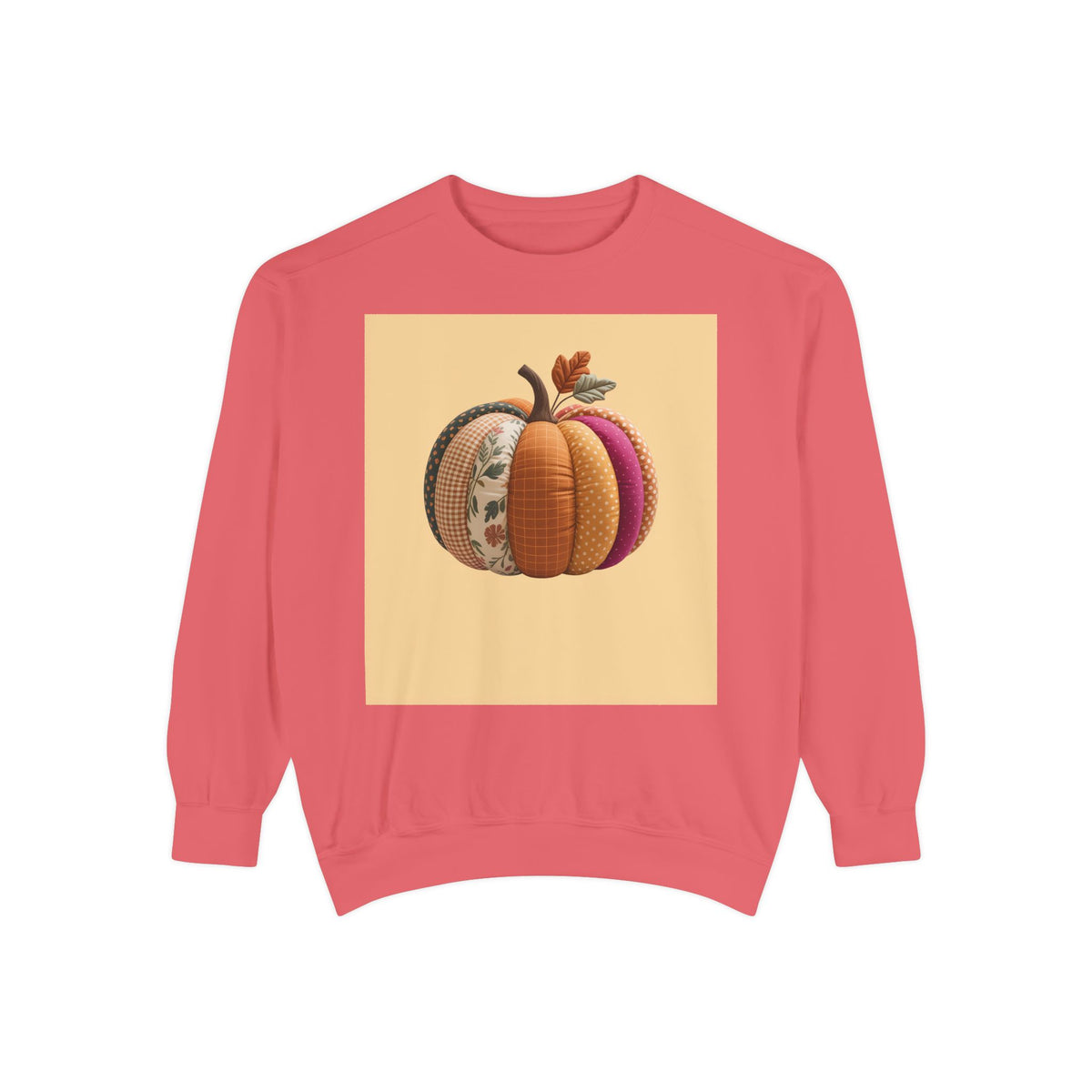 Patchwork Pumpkin Sweatshirt, Fall Quilted Pumpkin Crewneck, Halloween Shirt, Cozy Autumn Gift, Embroidered Style Pumpkin Sweater