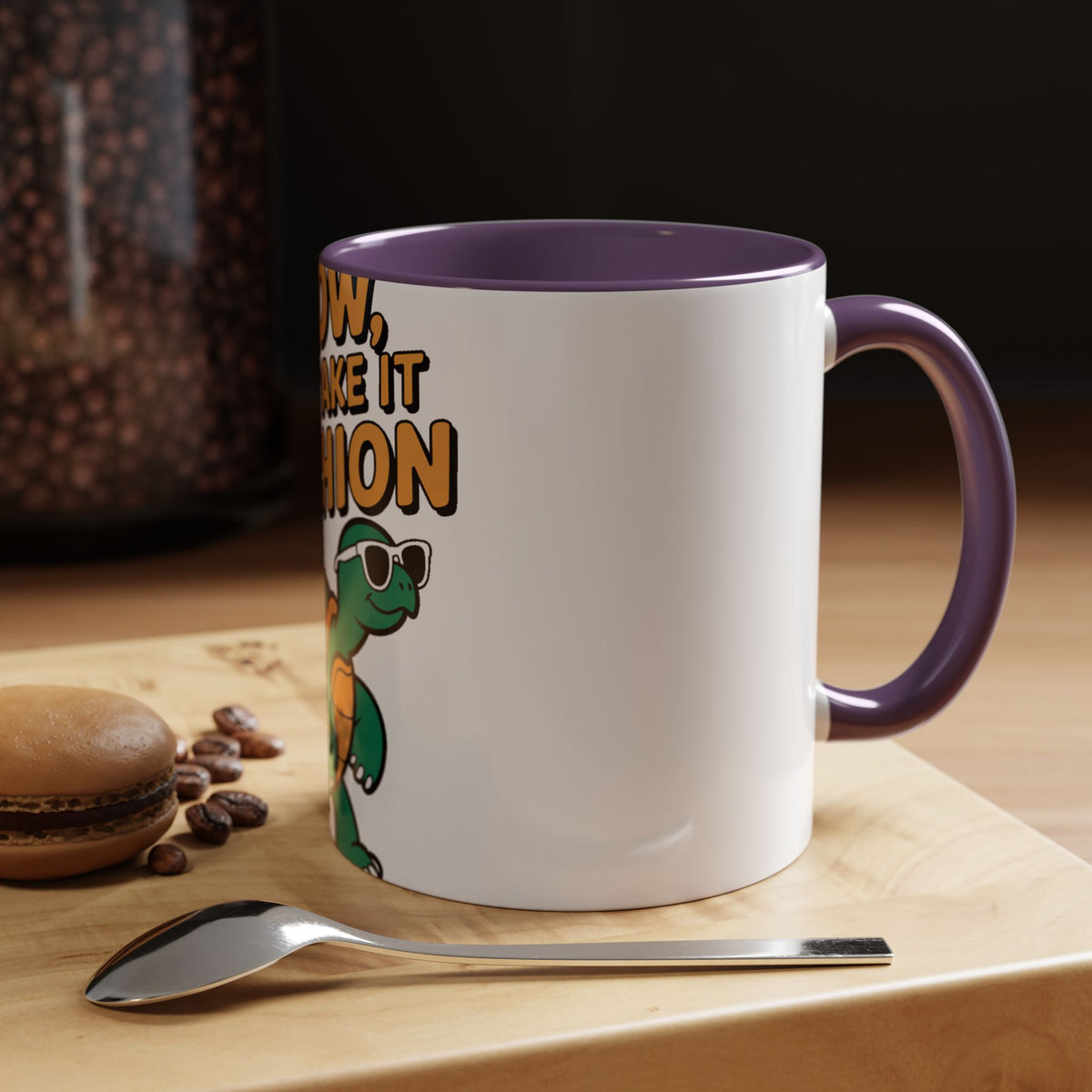 Slow But Fashion Turtle Mug, Funny Sunglasses Turtle Coffee Cup, Cute Turtle Lover Gift, Sassy Animal Mug for Coffee Tea Lovers