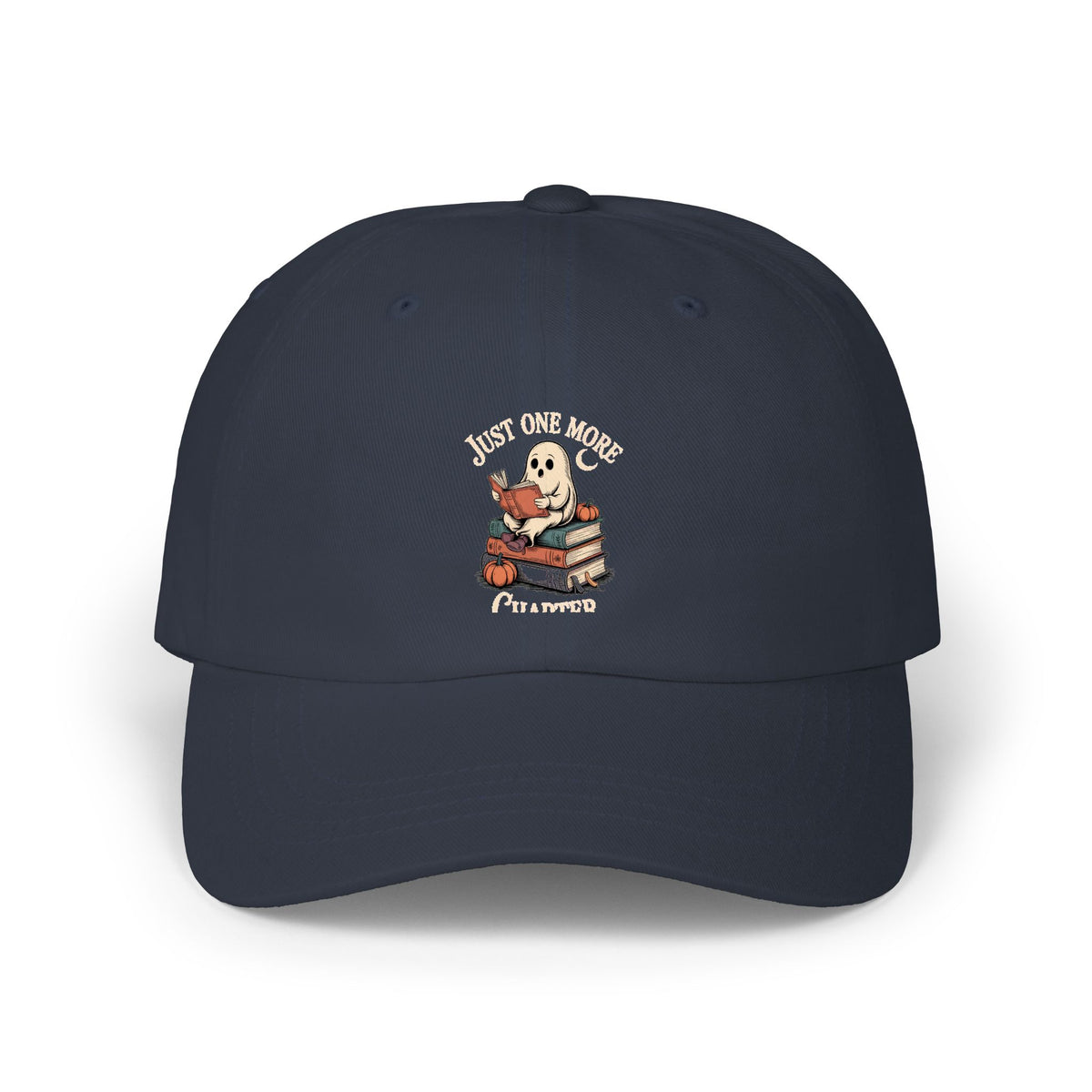 Just One More Chapter Ghost Dad Hat, Halloween Reading Cap, Spooky Book Lover Gift, Bookish Ghost Embroidered Hat, Cozy Fall Cap