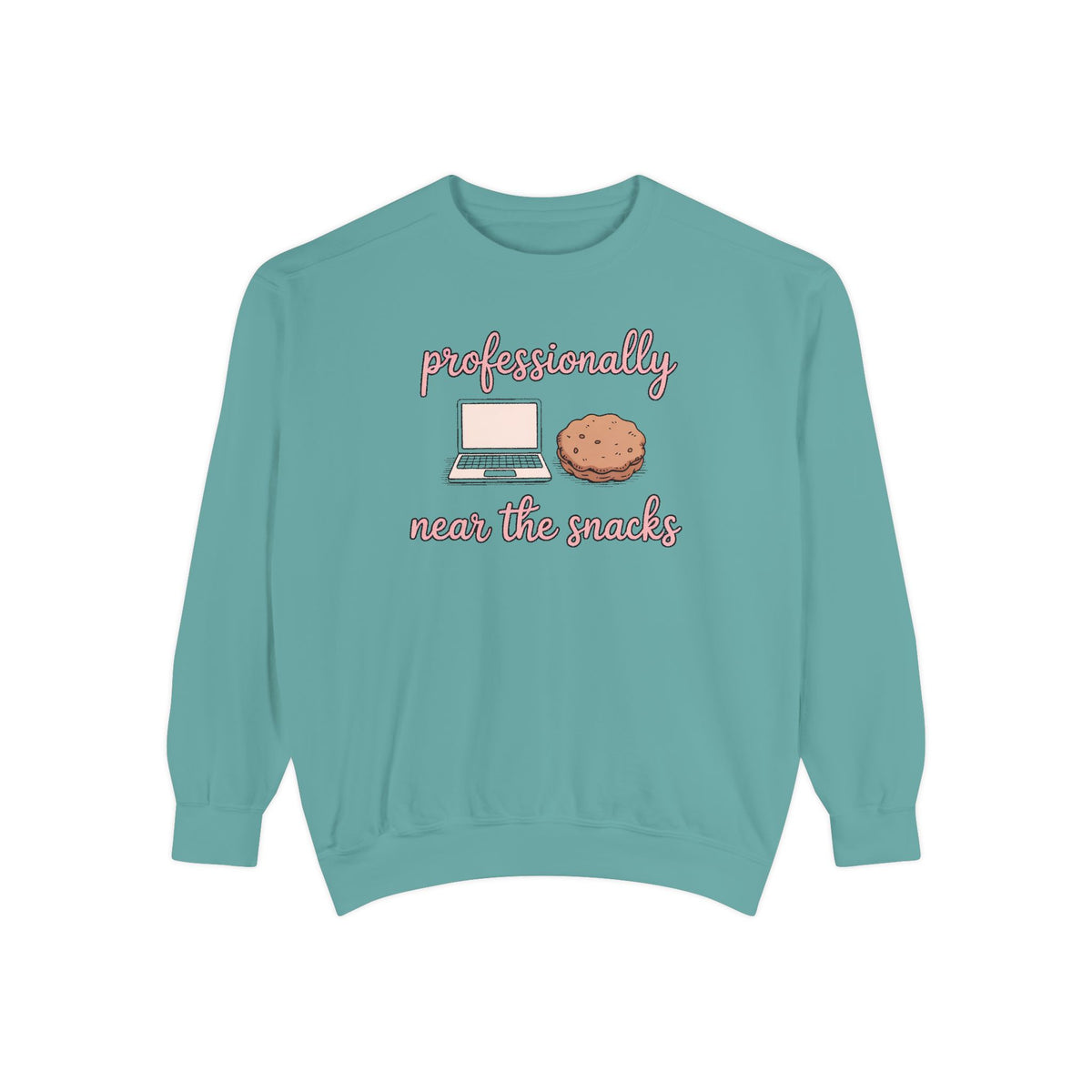 Remote Worker Sweatshirt, Professionally Near The Snacks, Funny Work From Home Gift, Sarcastic Office Crewneck, Coworker Christmas Gift, WF…