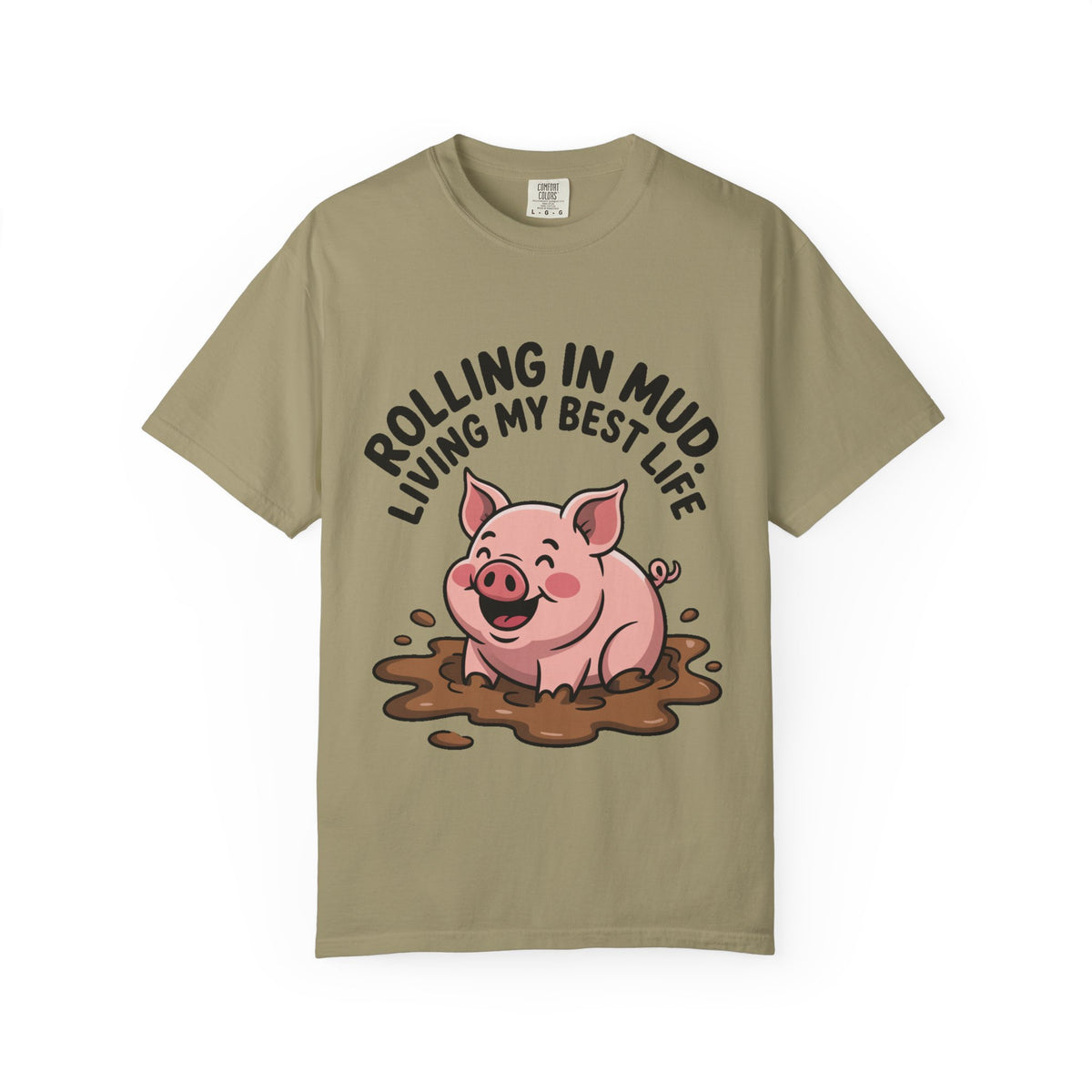 Living My Best Life Pig Shirt, Funny Pig Lover T-Shirt, Rolling In Mud Farm Animal Tee, Cute Pig Graphic Gift