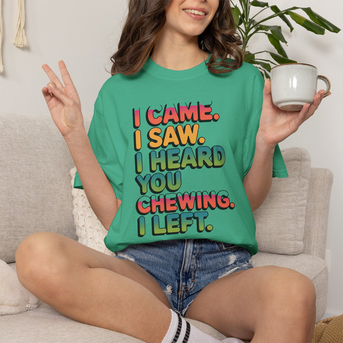 I Came I Saw I Heard You Chewing I Left Shirt, Funny Misophonia Tee, Sarcastic Introvert T-Shirt, Funny Gift for Picky Eater