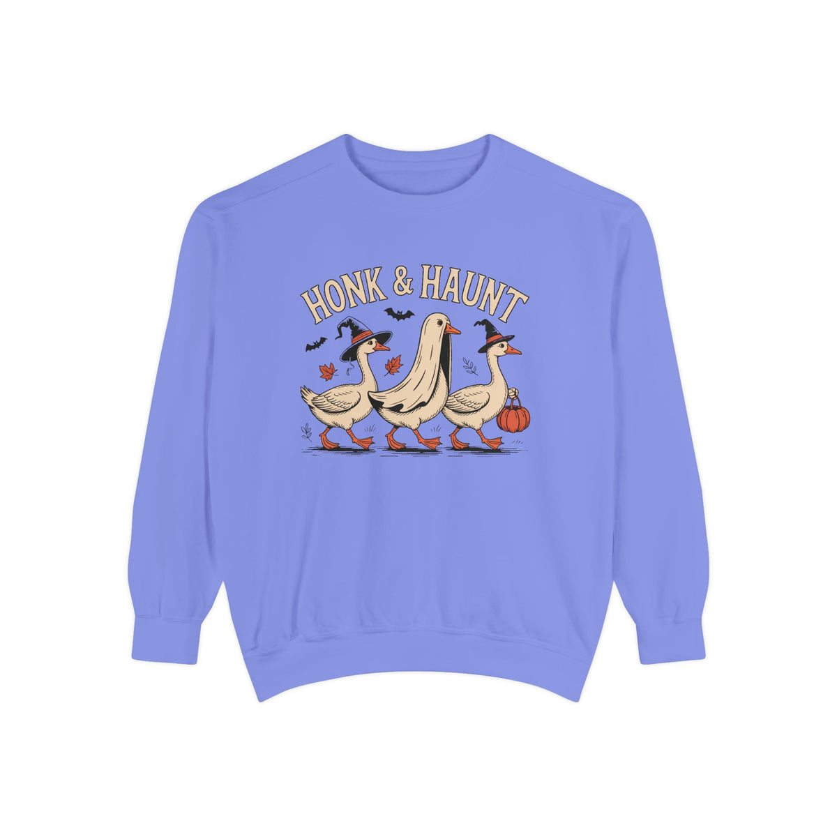 Honk & Haunt Geese Sweatshirt, Funny Halloween Goose Crewneck, Vintage Spooky Season Sweatshirt, Bird Lover Halloween Gift