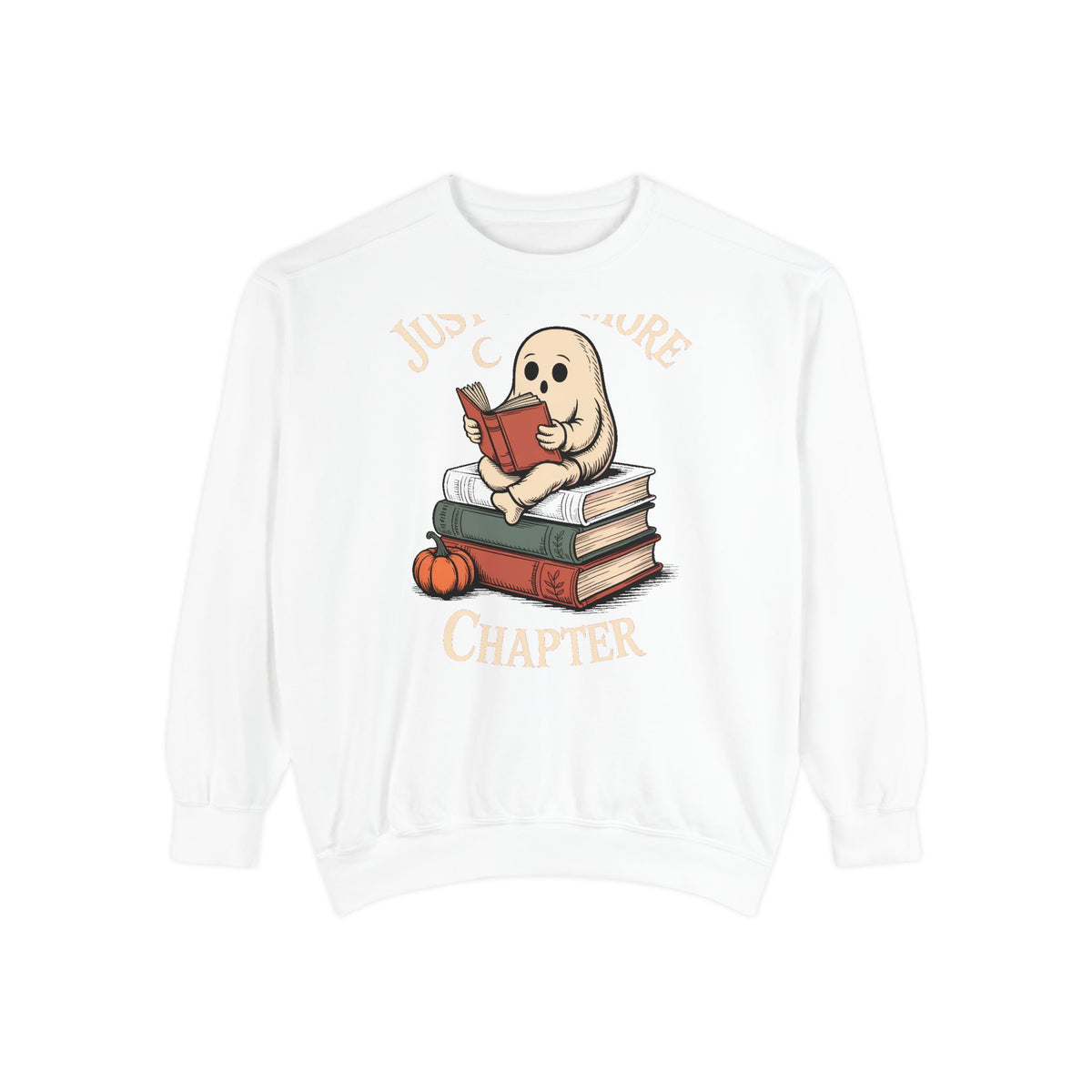 Just One More Chapter Ghost Sweatshirt, Halloween Reading Crewneck, Bookish Ghost Sweatshirt, Cozy Fall Book Lover Gift