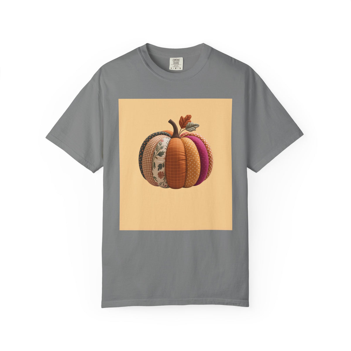 Patchwork Pumpkin T-Shirt, Cute Fall Pumpkin Halloween Shirt, Quilted Autumn Pumpkin Tee, Cozy Halloween Gift