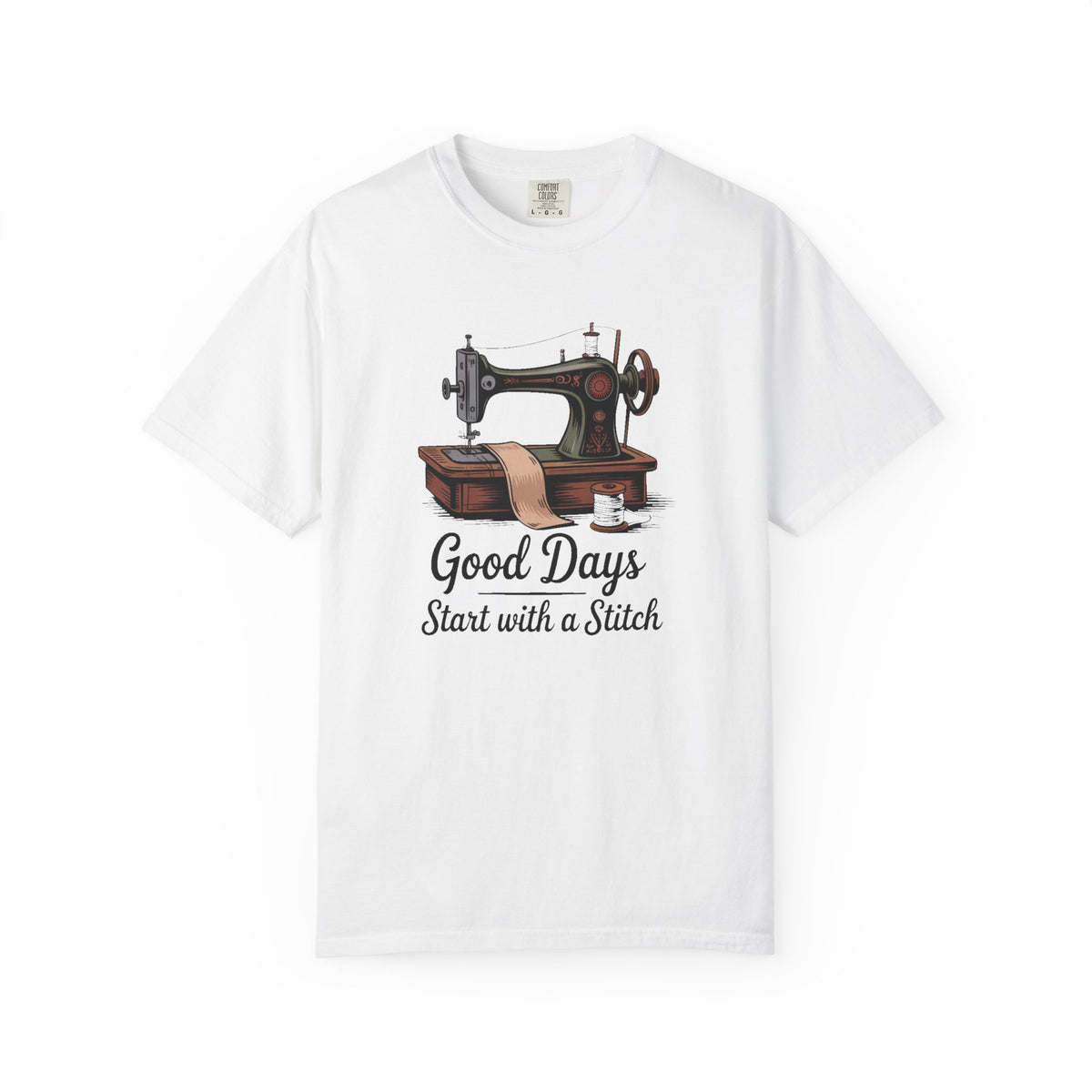 Seamstress Gift Shirt, Good Days Start With A Stitch, Sewing Lover Tee, Gift For Quilter, Sewing Hobby T-Shirt, Vintage Sewing Machine Shirt