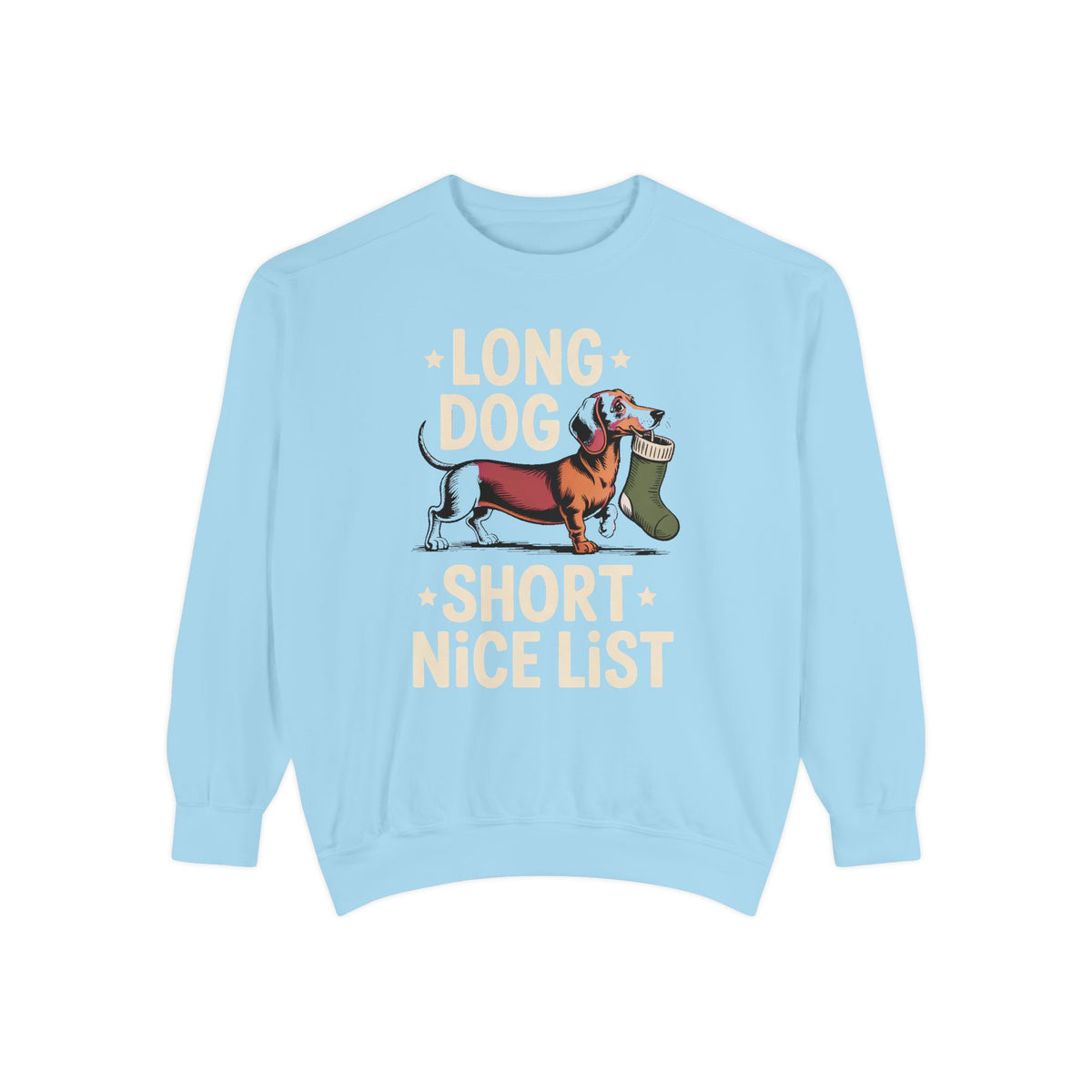 Dachshund Lover Sweatshirt, Funny Christmas Gift For Dog Mom, Long Dog Short Nice List Crewneck, Dachshund Christmas Sweatshirt, Weiner Dog…