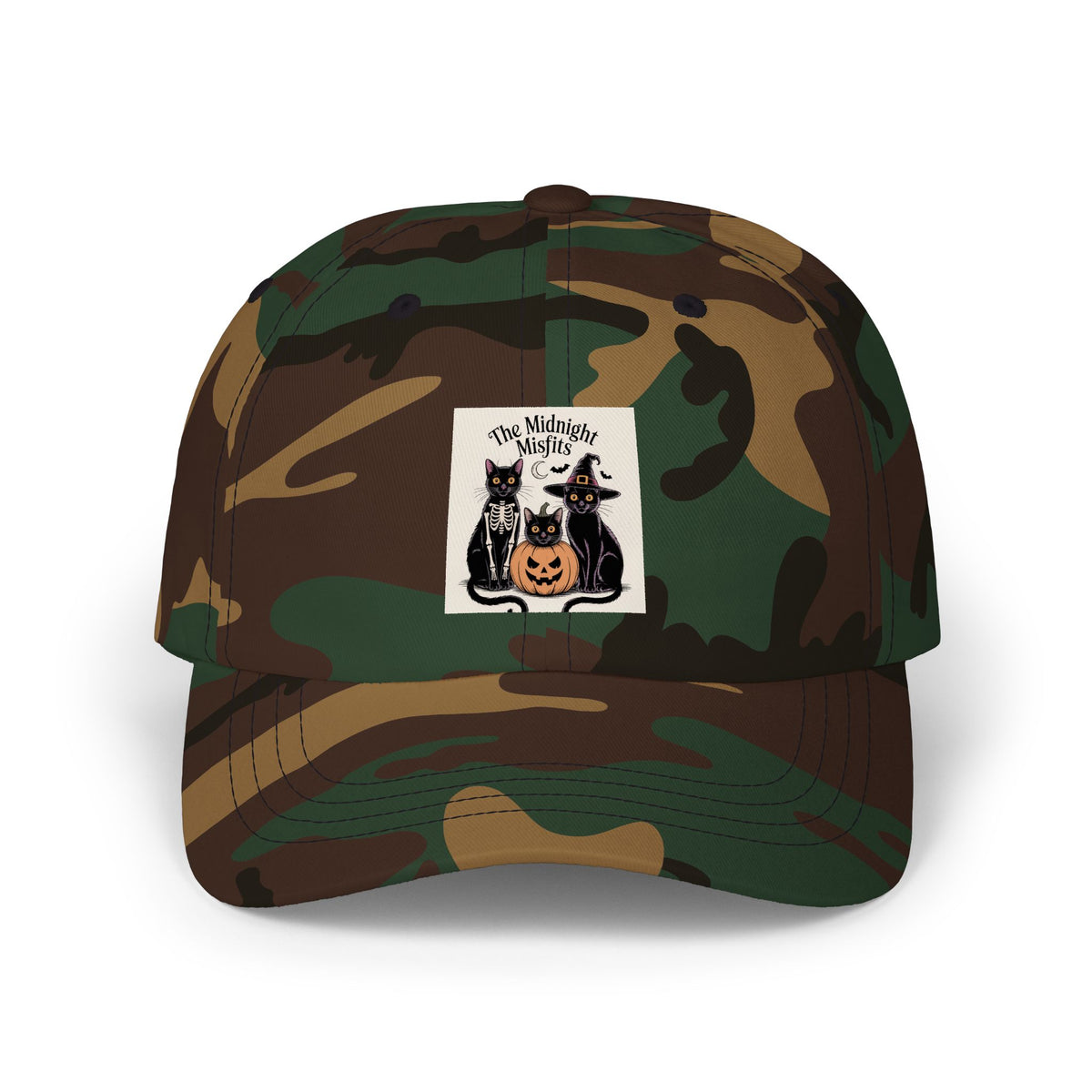 Halloween Black Cats Dad Hat, Funny Cat Costume Embroidered Cap, Spooky Season Dad Cap, Midnight Misfits Cat Lover Gift