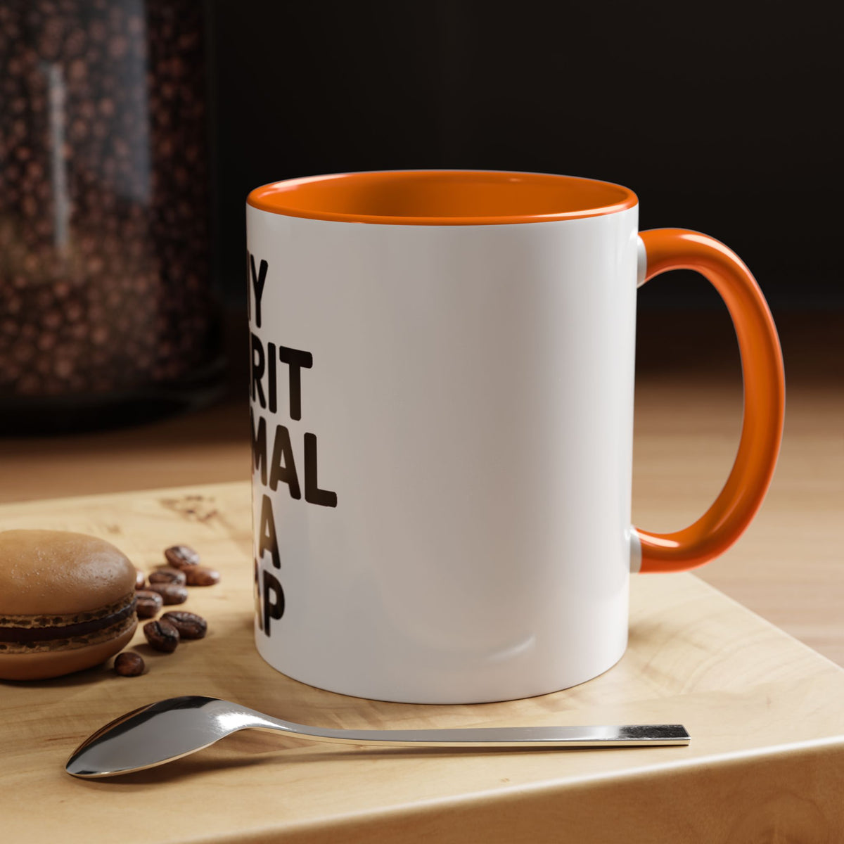 My Spirit Animal Is A Nap Mug, Funny Nap Lover Coffee Cup, Lazy Day Sarcastic Gift, Bold Typography Accent Mug for Coffee or Tea