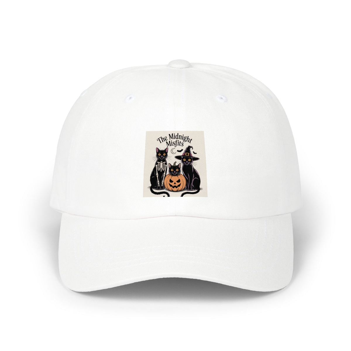 Halloween Black Cats Dad Hat, Funny Cat Costume Embroidered Cap, Spooky Season Dad Cap, Midnight Misfits Cat Lover Gift