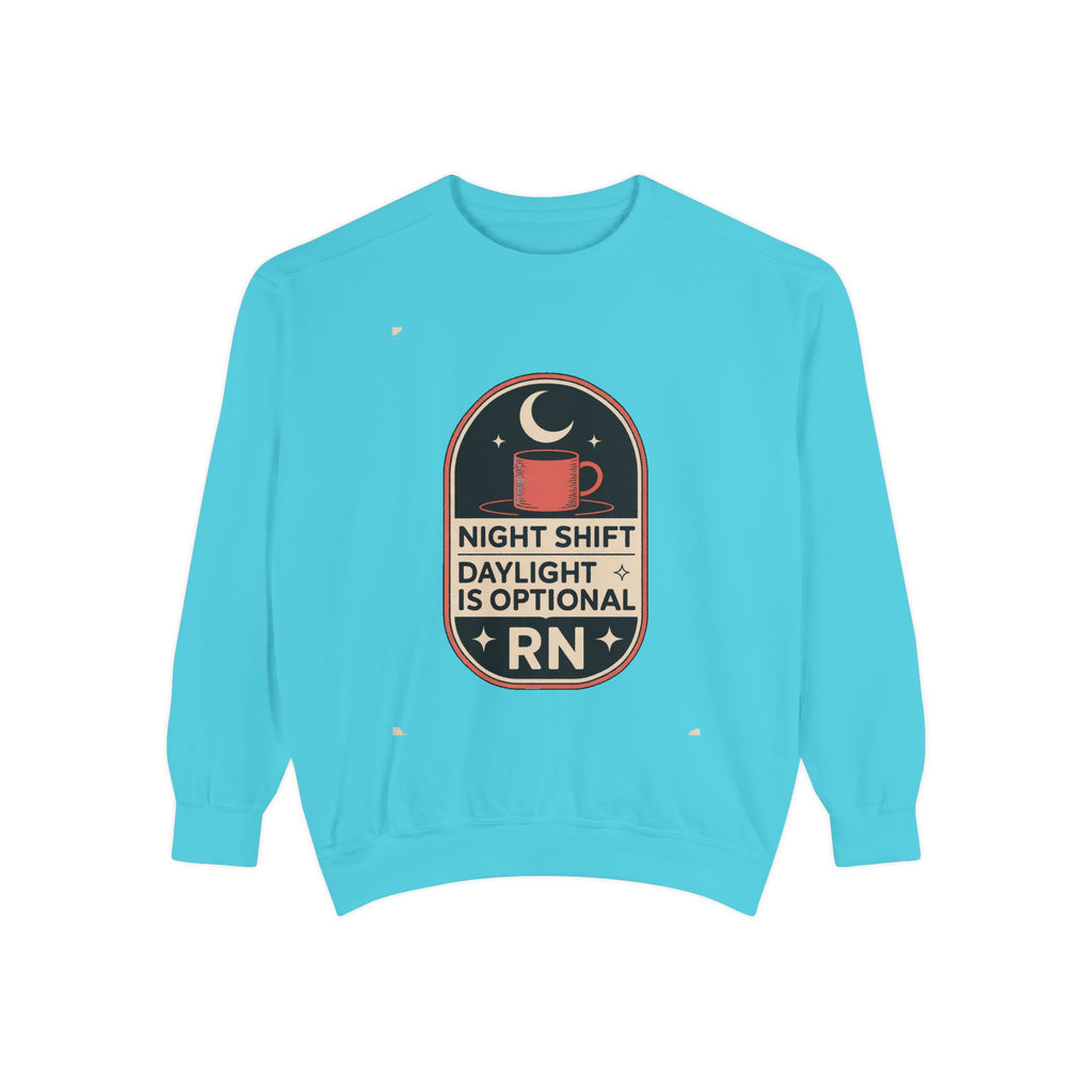 Night Shift Nurse Sweatshirt, RN Gift, Daylight Is Optional Crewneck, Funny Nurse Sweatshirt, Night Shift Nurse Gift, Role Based Nurse Humo…