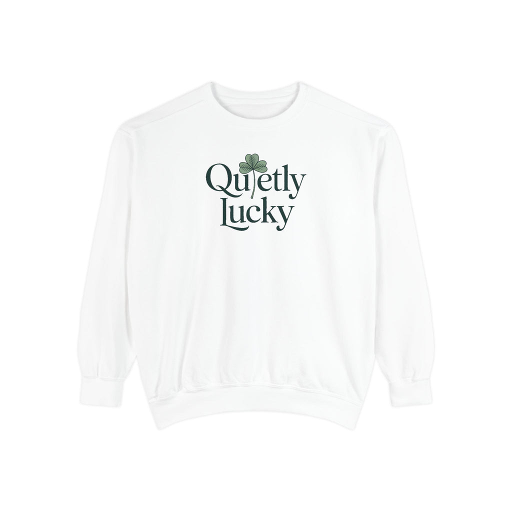 Introvert Sweatshirt, Quietly Lucky Shirt, St Patricks Day Gift For Introvert, Minimalist Shamrock Sweatshirt, Subtle St Paddys Day Tee, In…