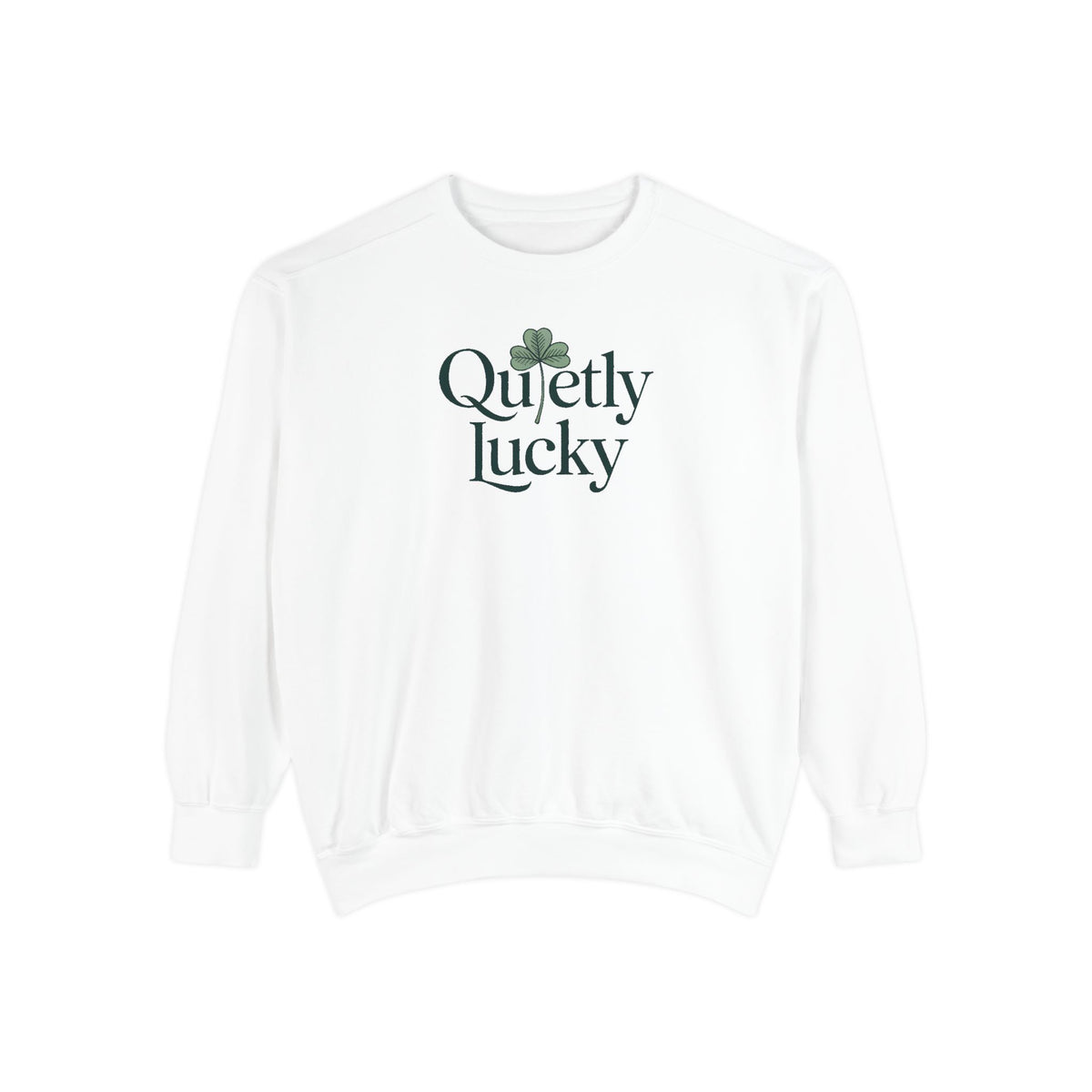 Introvert Sweatshirt, Quietly Lucky Shirt, St Patricks Day Gift For Introvert, Minimalist Shamrock Sweatshirt, Subtle St Paddys Day Tee, In…
