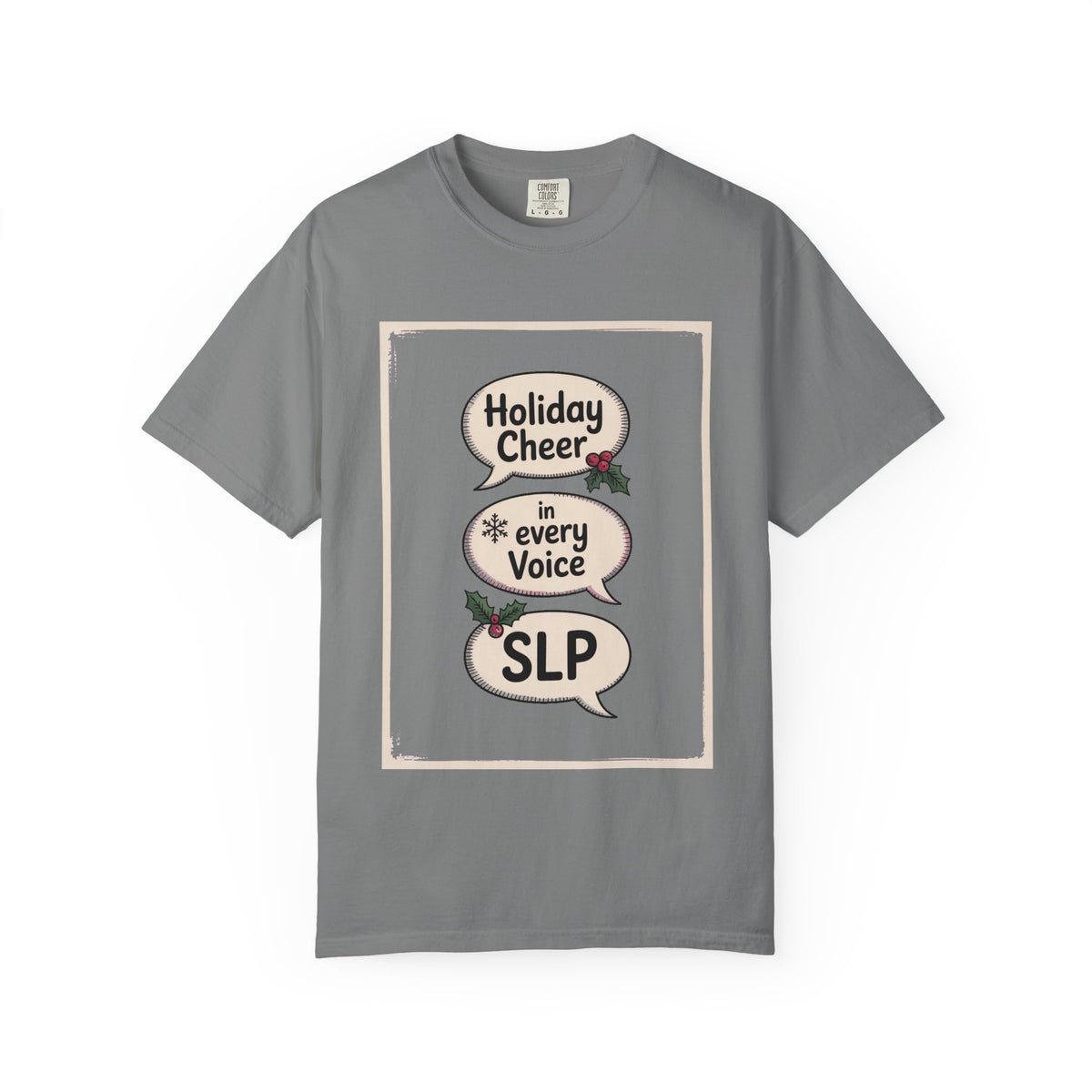 SLP Christmas Shirt, Holiday Cheer In Every Voice, Speech Language Pathologist Christmas Crew Tee, SLP Gift, Christmas Profession Shirt