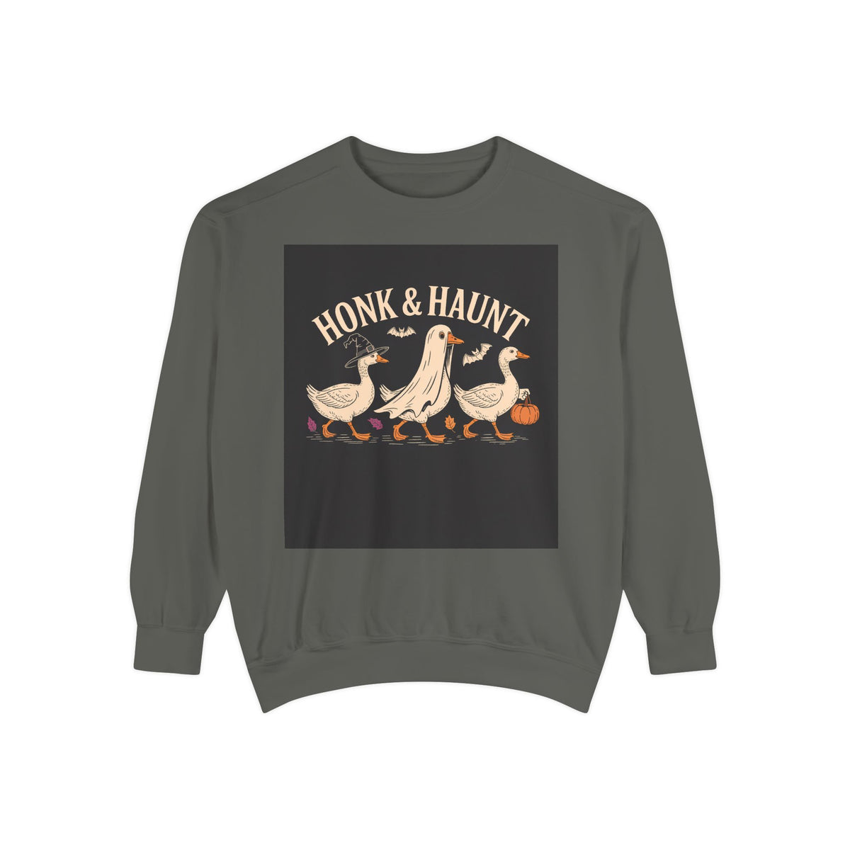 Honk & Haunt Geese Sweatshirt, Funny Halloween Goose Crewneck, Vintage Spooky Season Sweatshirt, Bird Lover Halloween Gift