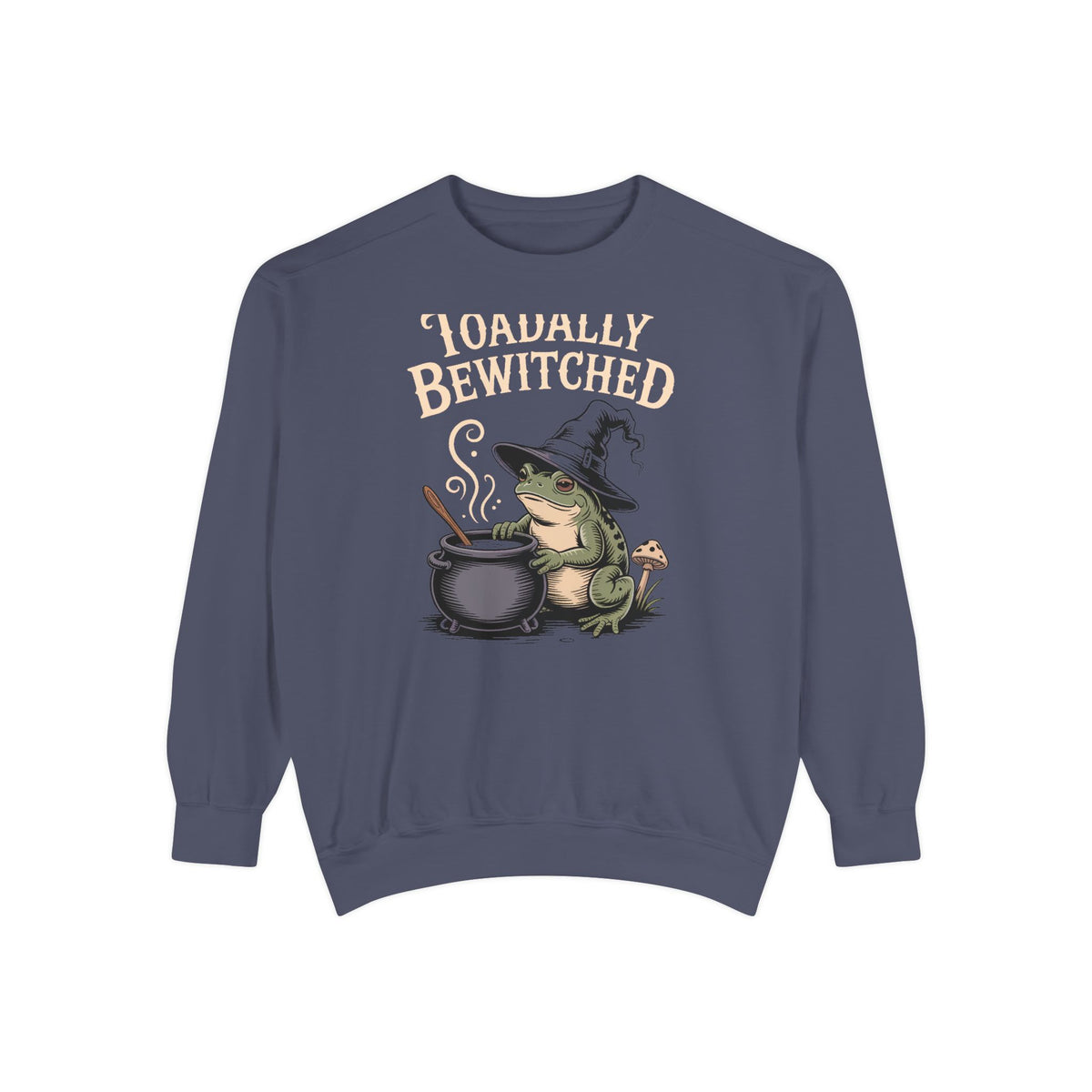 Toadally Bewitched Sweatshirt, Funny Witch Toad Halloween Crewneck, Vintage Storybook Frog Witch Gift, Spooky Season Sweatshirt