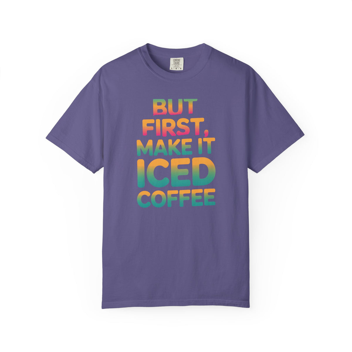 But First Make It Iced Coffee Shirt, Retro Gradient Coffee Lover Tee, Funny Iced Coffee Addict T-Shirt, Cute Summer Gift