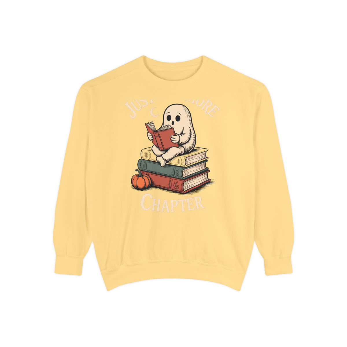 Just One More Chapter Ghost Sweatshirt, Halloween Reading Crewneck, Bookish Ghost Sweatshirt, Cozy Fall Book Lover Gift