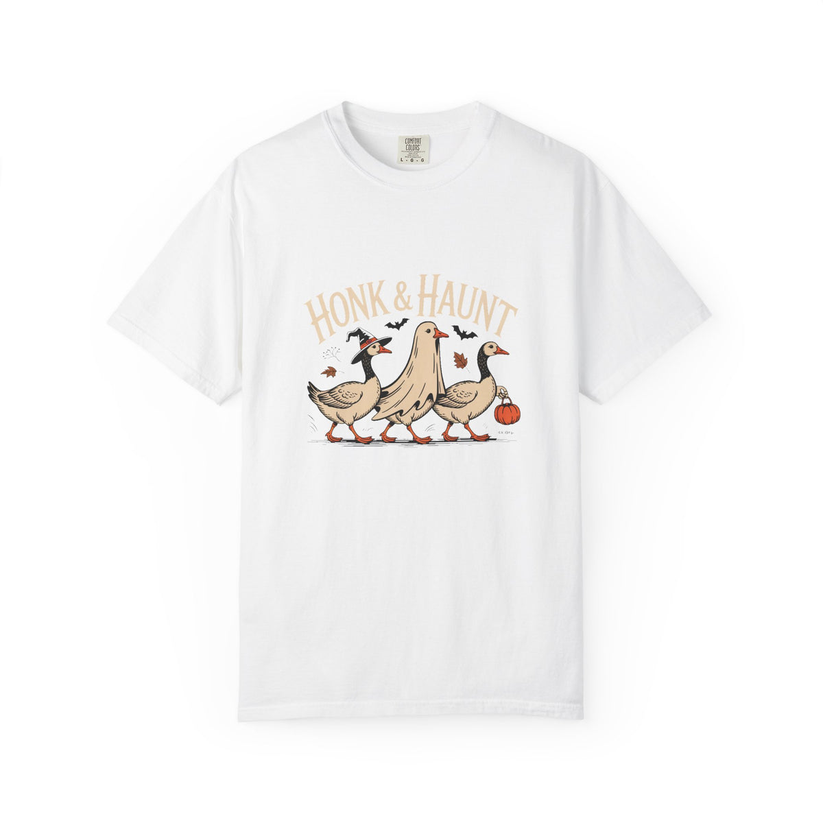 Honk & Haunt Geese Halloween Shirt, Funny Goose Halloween Tee, Vintage Spooky Season T-Shirt, Witch Ghost Goose Gift