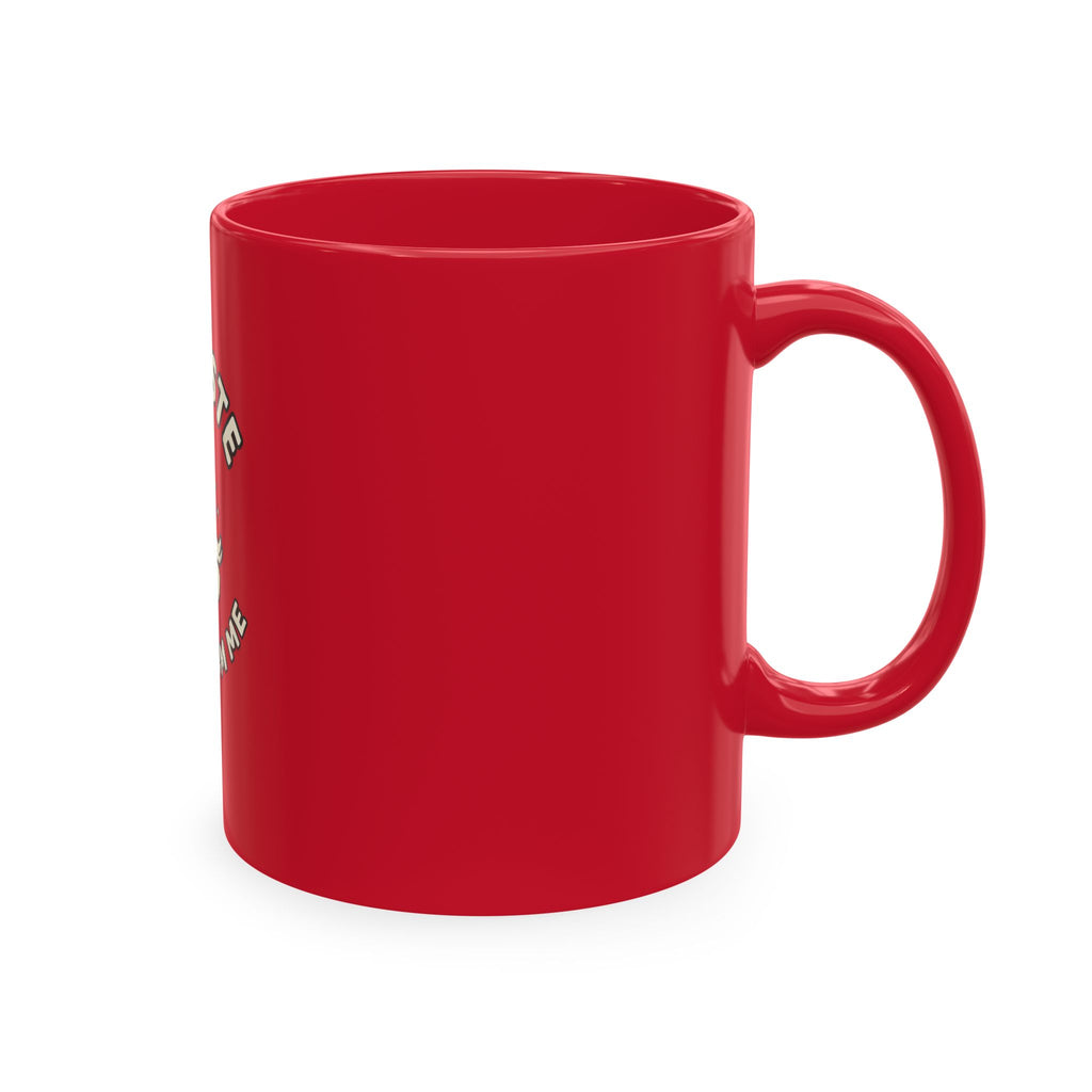 Namaste Away From Me Ceramic Mug — Funny Yoga Duck Coffee Cup