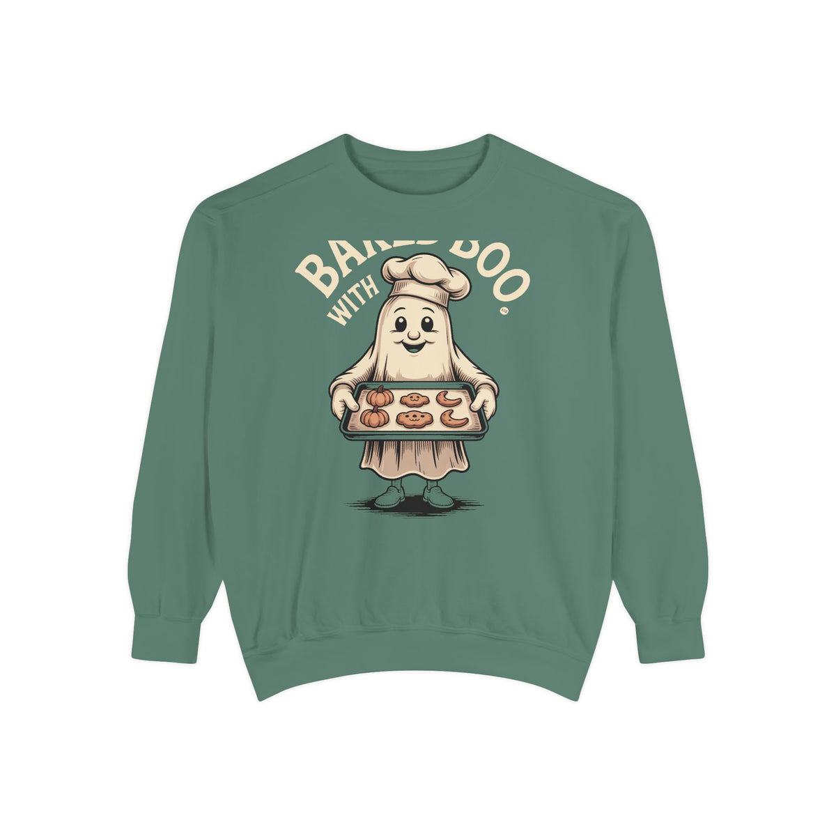 Baked With Boo Ghost Sweatshirt, Halloween Baking Crewneck, Cute Ghost Cookie Shirt, Fall Bakery Gift, Spooky Season Sweatshirt