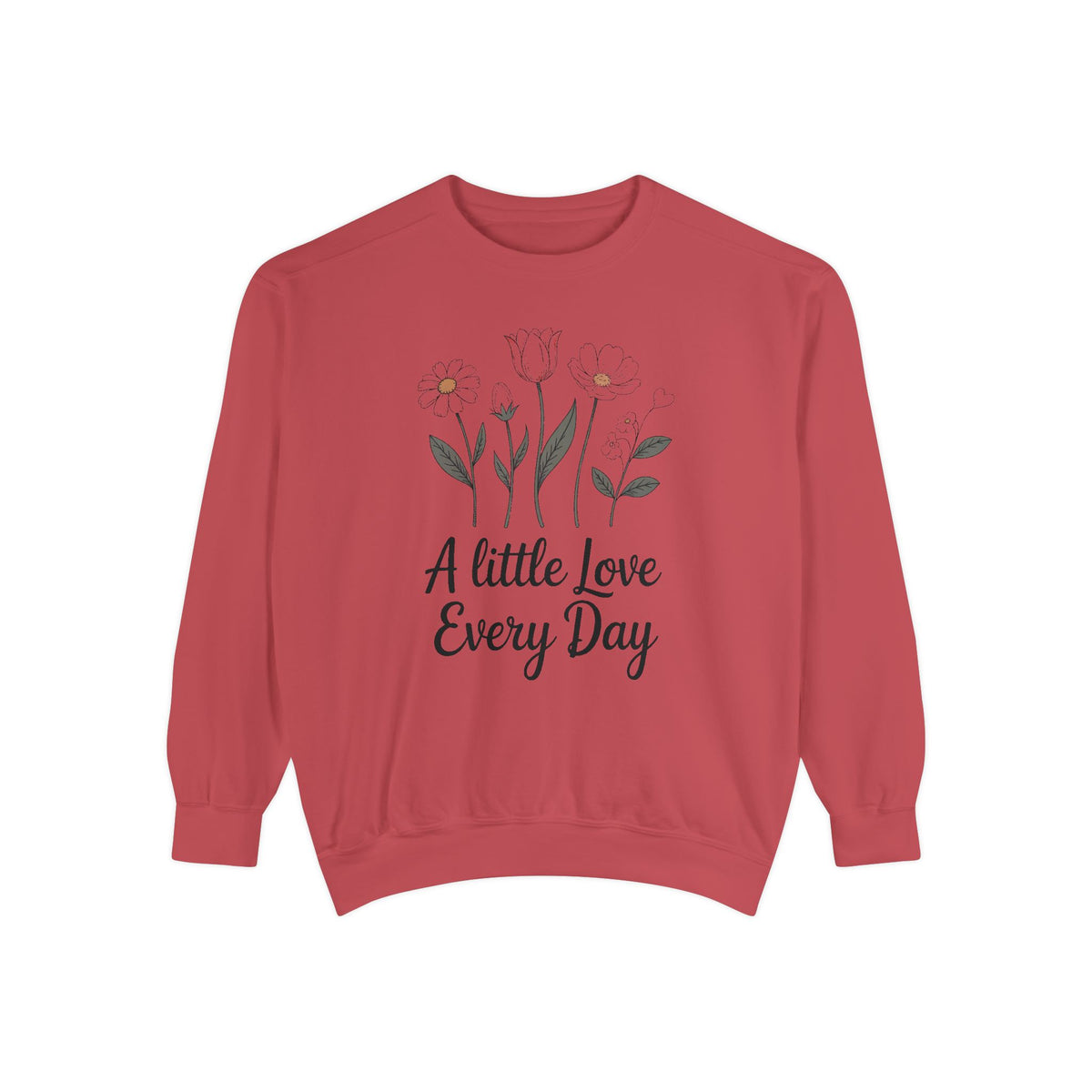 Mom Valentine's Sweatshirt, A Little Love Every Day, Floral Valentine Gift For Sister Friend, Embroidered Crewneck Sweatshirt