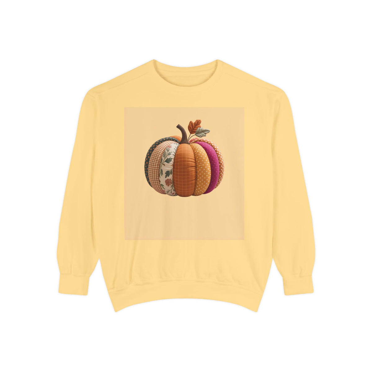 Patchwork Pumpkin Sweatshirt, Fall Quilted Pumpkin Crewneck, Halloween Shirt, Cozy Autumn Gift, Embroidered Style Pumpkin Sweater