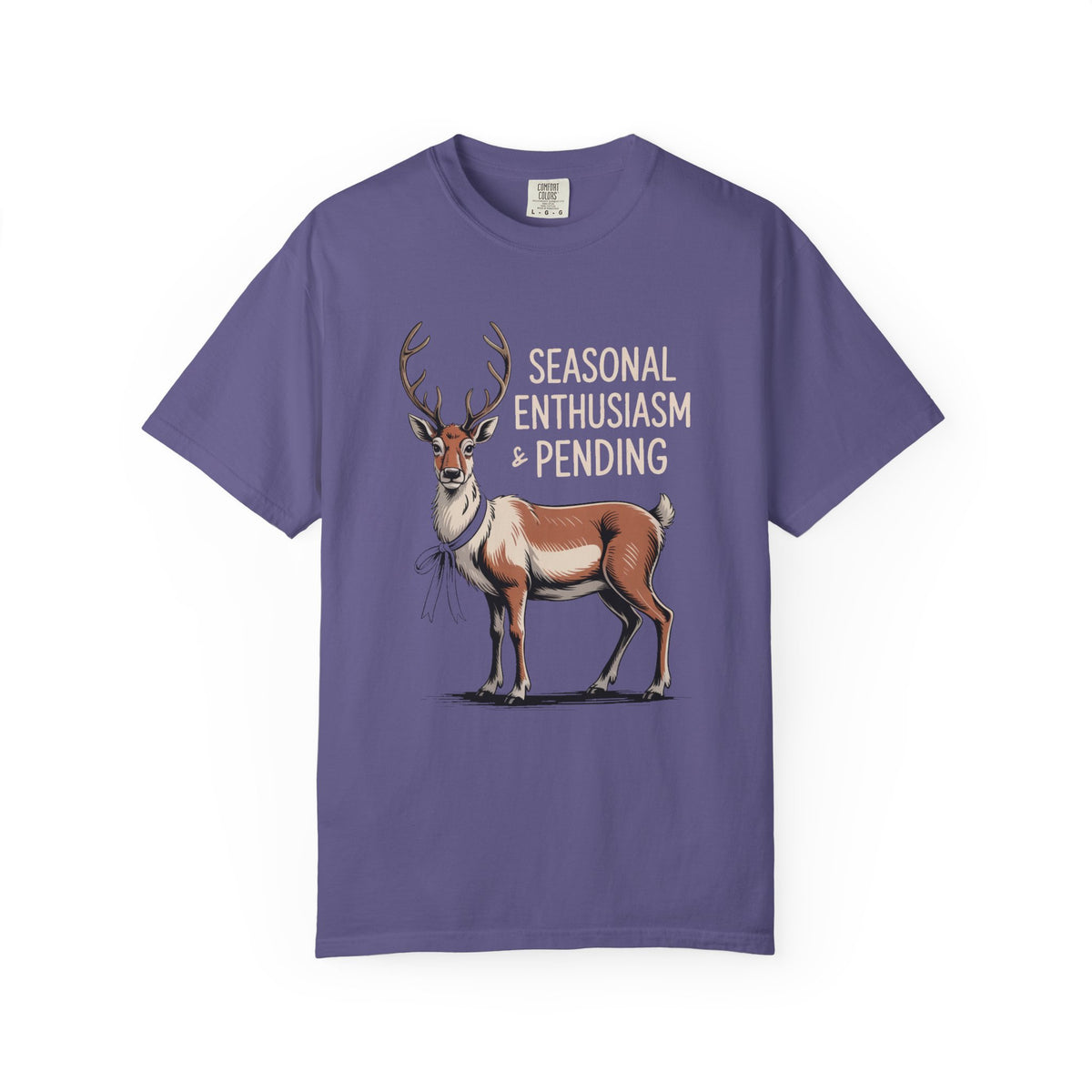 Funny Christmas Shirt for Adults, Seasonal Enthusiasm Pending Reindeer Tee, Deadpan Reindeer Christmas Gift, Sarcastic Holiday T-Shirt
