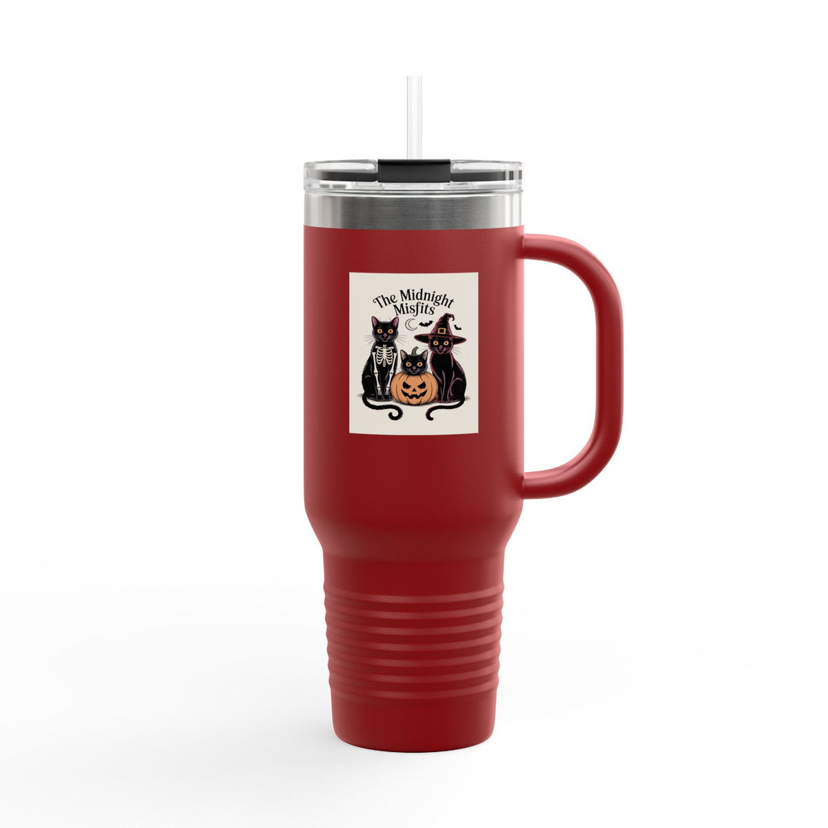 Halloween Cats Travel Mug, Funny Black Cat Tumbler 40oz, Spooky Season Insulated Cup, Cute Cat Costume Halloween Gift