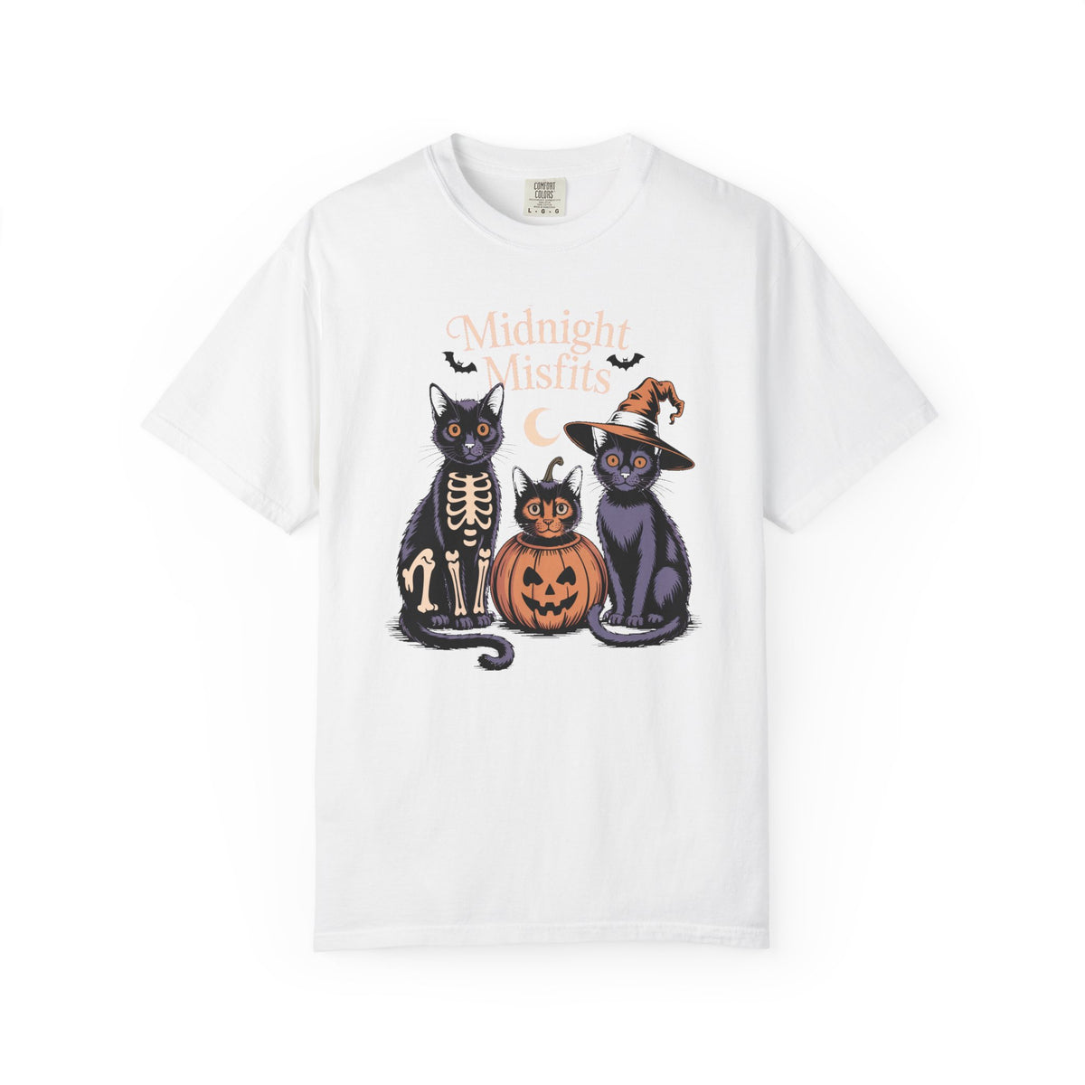 The Midnight Misfits Cats Shirt, Funny Black Cat Halloween T-Shirt, Vintage Cat Costume Tee, Spooky Season Gift