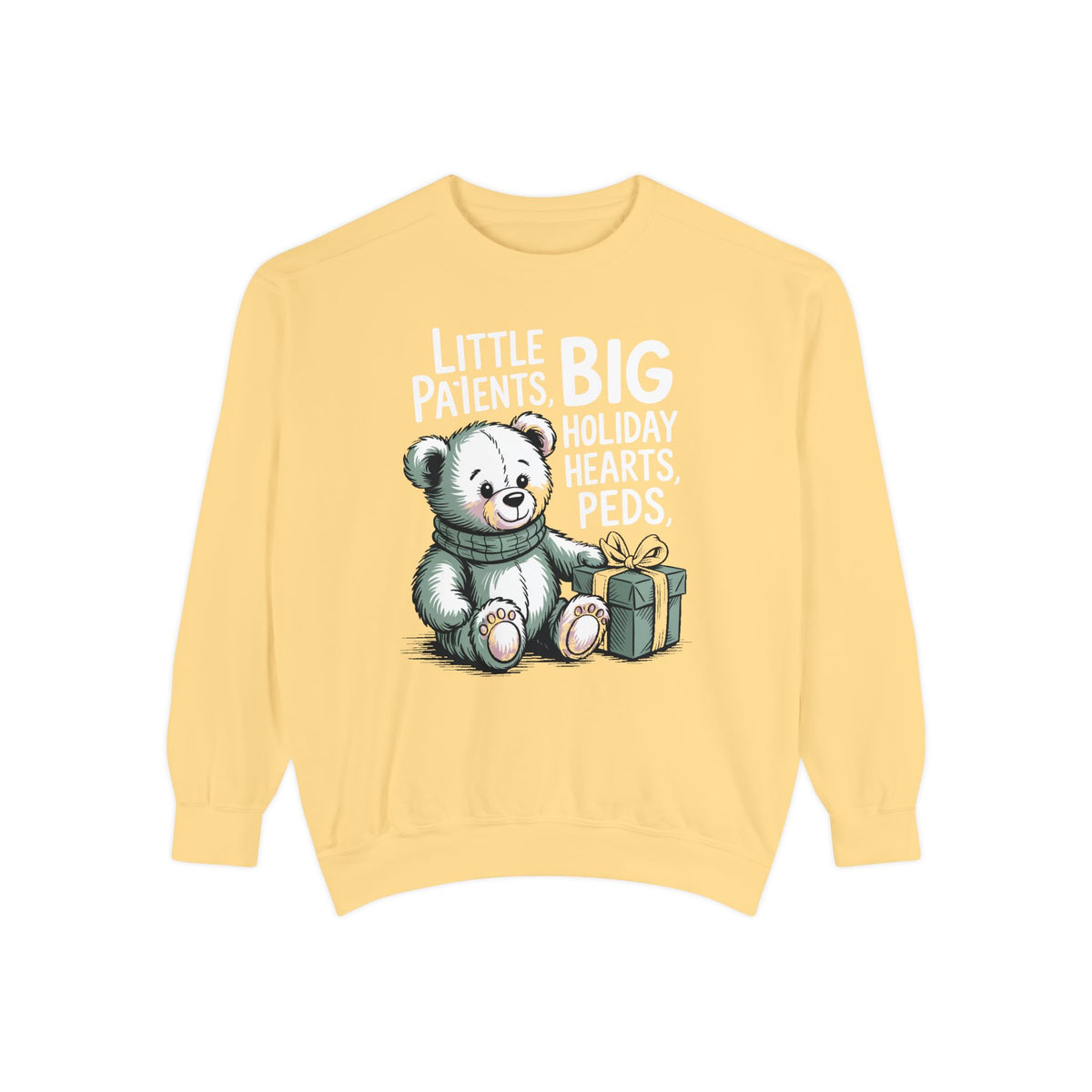 Peds Nurse Sweatshirt, Little Patients Big Holiday Hearts, Pediatric Nurse Christmas Crewneck, Christmas Gift For Peds Nurse, Nurse Crew Ho…