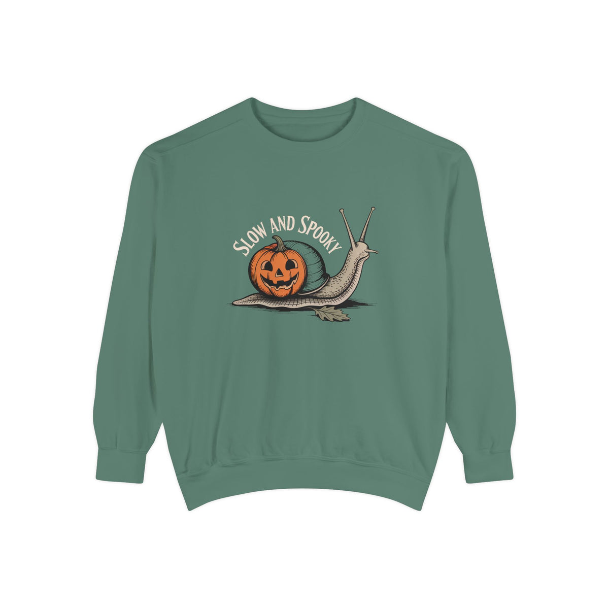 Slow And Spooky Snail Sweatshirt, Halloween Garden Snail Crewneck, Pumpkin Shell Vintage Engraving Tee, Spooky Season Gift