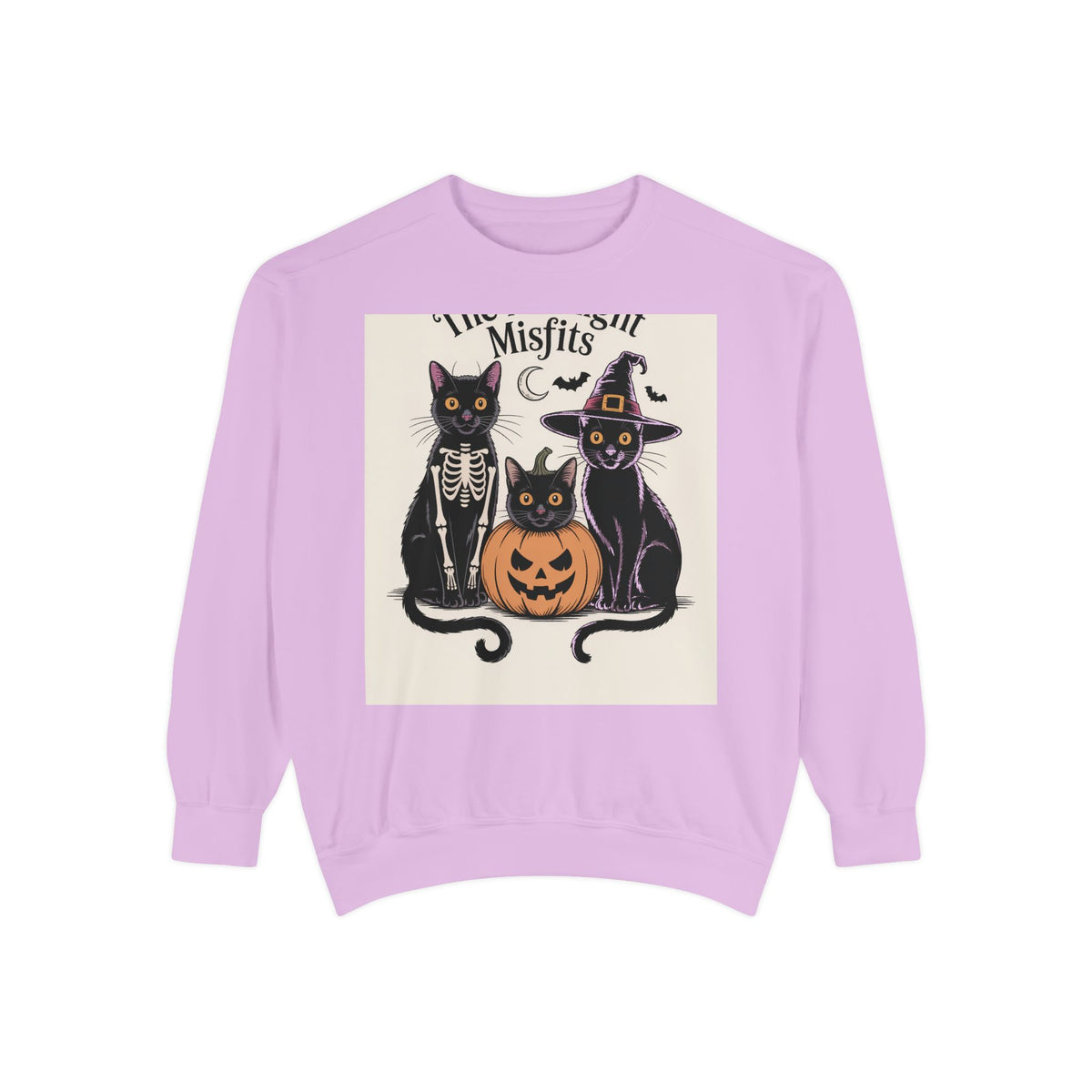Halloween Black Cat Sweatshirt, Funny Cat Halloween Crewneck, Spooky Season Tee, The Midnight Misfits Cats Costume Shirt Gift