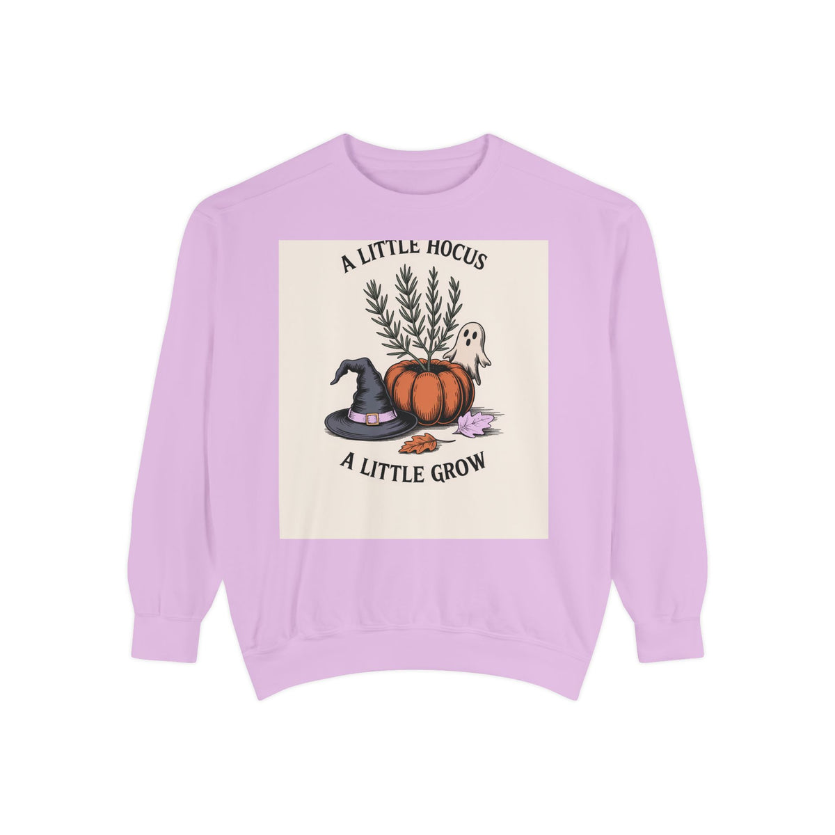 A Little Hocus A Little Grow Sweatshirt, Halloween Pumpkin Planter Crewneck, Witchy Botanical Sweatshirt, Cozy Fall Halloween Shirt