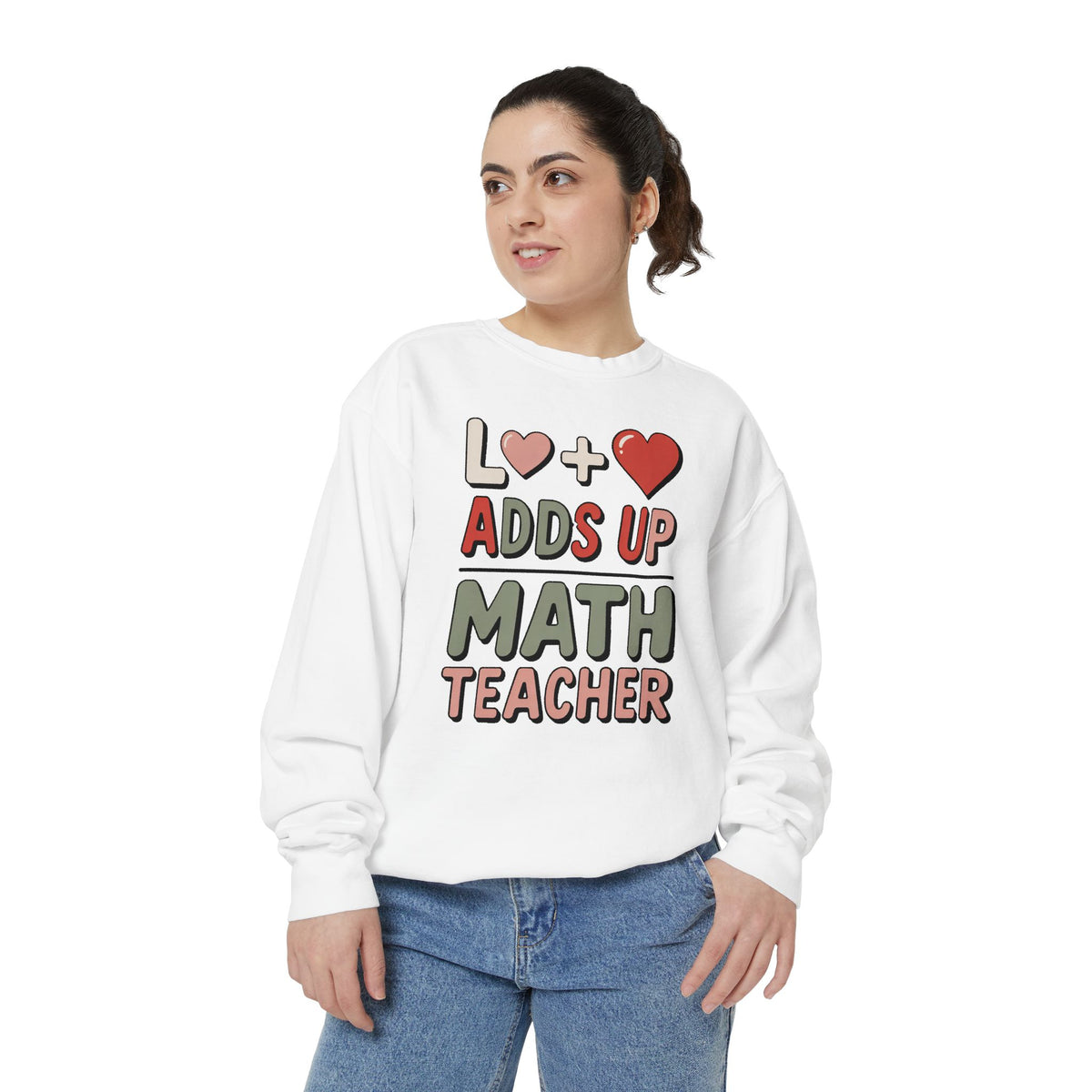 Math Teacher Sweatshirt, Love Adds Up Valentine's Day Gift, Funny Math Teacher Valentine Crewneck, Teacher Appreciation Sweatshirt