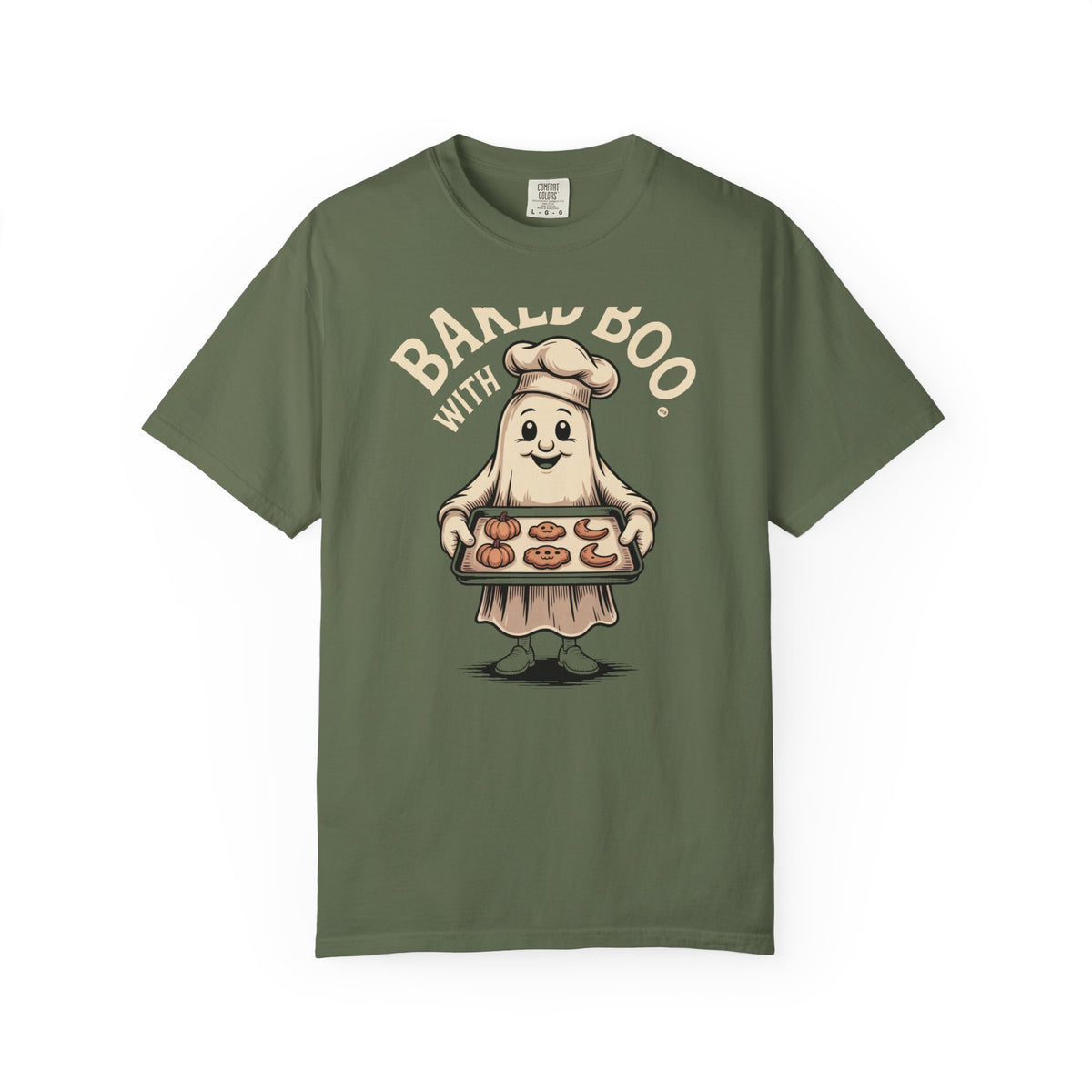 Baked With Boo Ghost Shirt, Funny Halloween Baking T-Shirt, Cute Ghost Cookie Tee, Spooky Season Bakery Gift