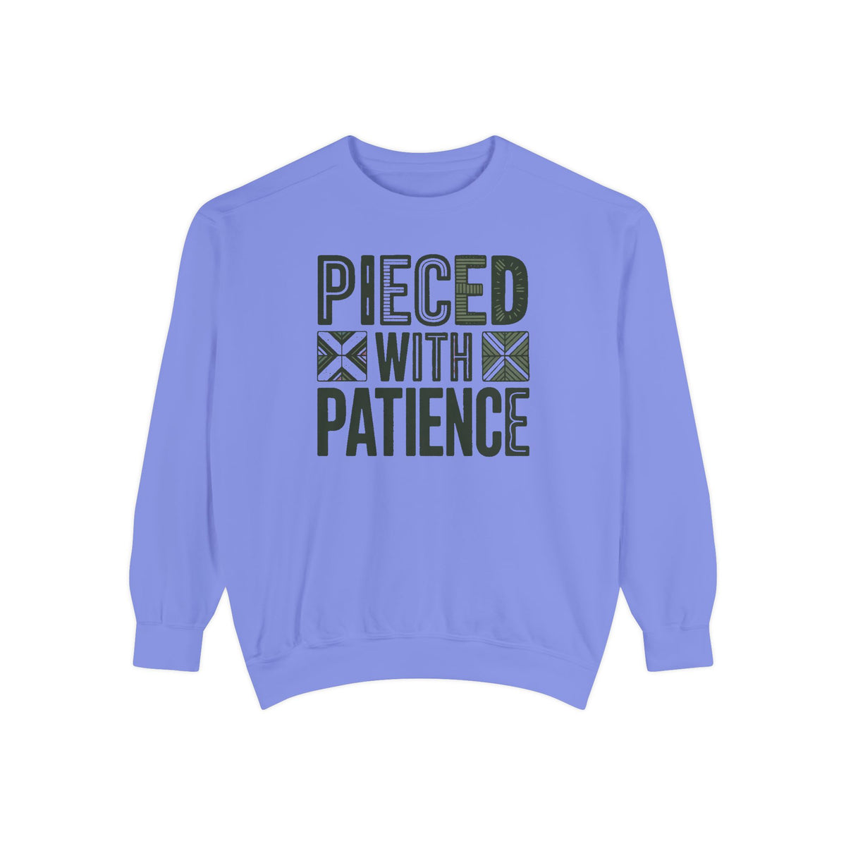 Quilting Sweatshirt, Pieced With Patience Crewneck, Gift For Quilter, Quilting Hobby Sweatshirt, Patchwork Lover Gift, Quilt Block Crewneck