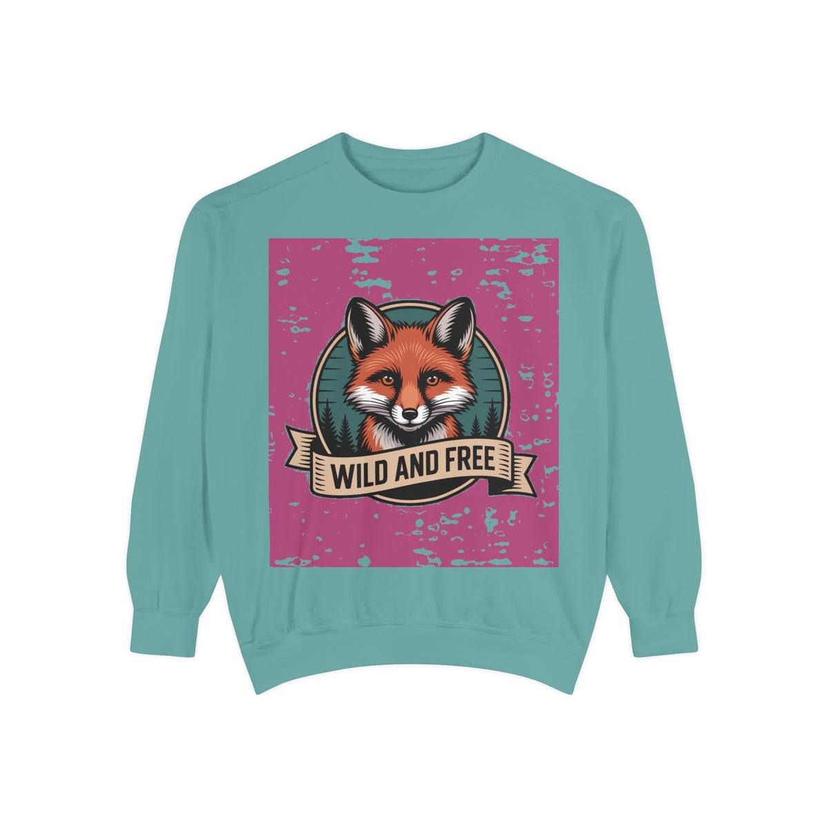 Retro Fox Badge Sweatshirt, Vintage Wildlife Crewneck, Wild and Free Outdoor Sweatshirt, Fox Lover Gift