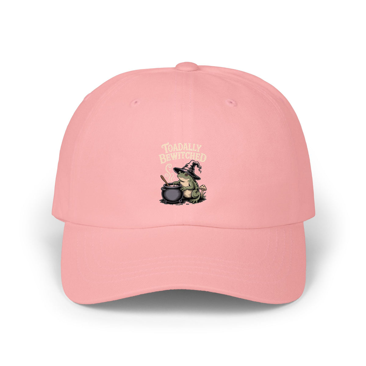 Toadally Bewitched Dad Cap, Funny Halloween Witch Toad Hat, Cottagecore Frog Embroidered Cap, Spooky Season Gift