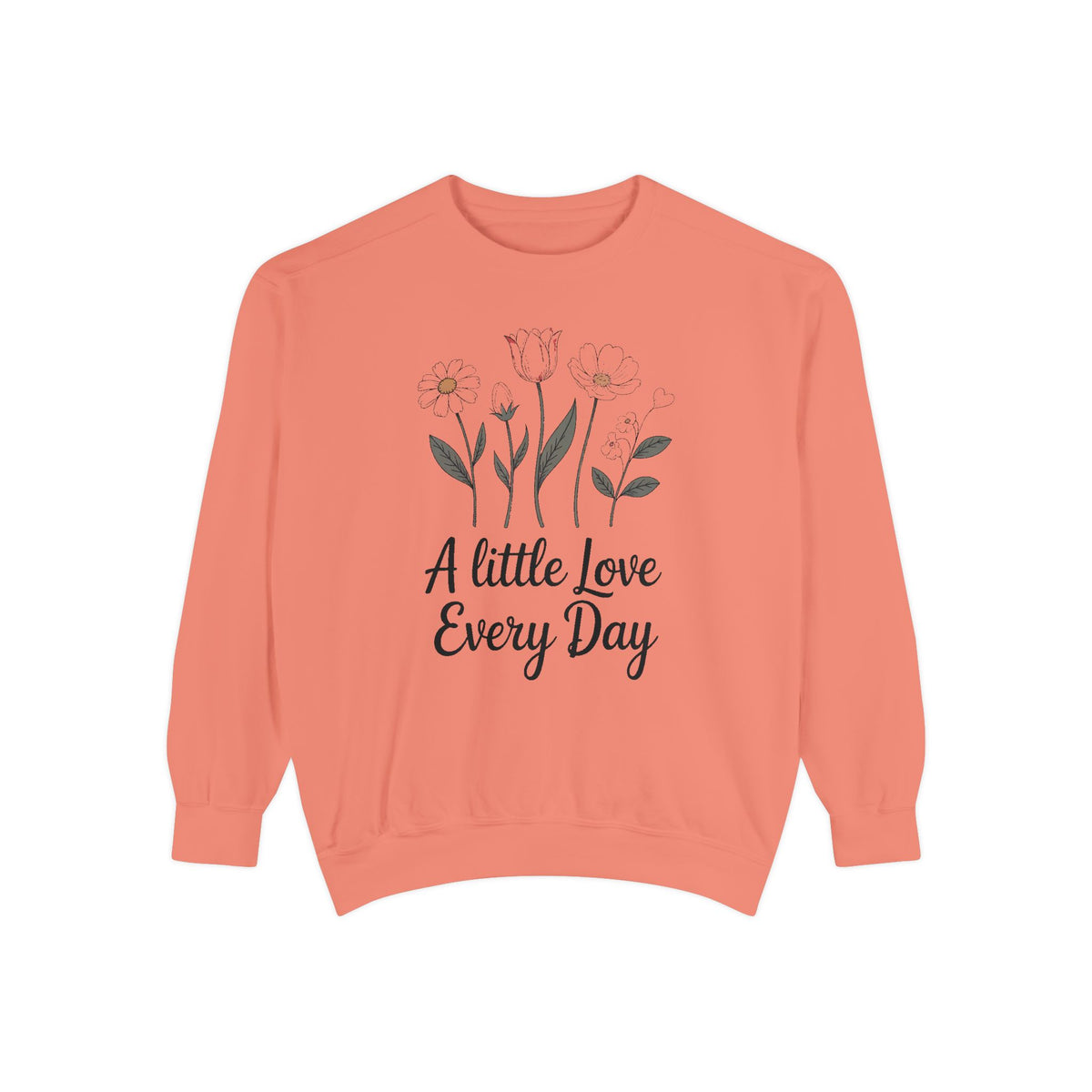 Mom Valentine's Sweatshirt, A Little Love Every Day, Floral Valentine Gift For Sister Friend, Embroidered Crewneck Sweatshirt