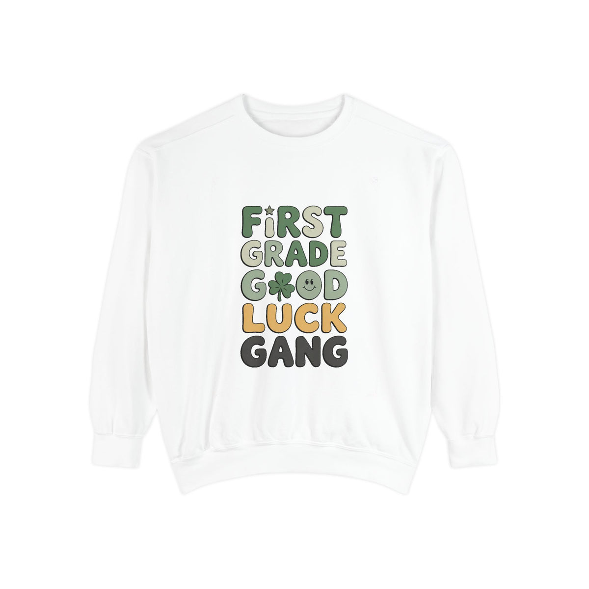 First Grade Teacher Sweatshirt, St Patrick's Day Good Luck Gang, First Grade Teacher Gift, Shamrock Teacher Crewneck, Lucky Teacher Tee