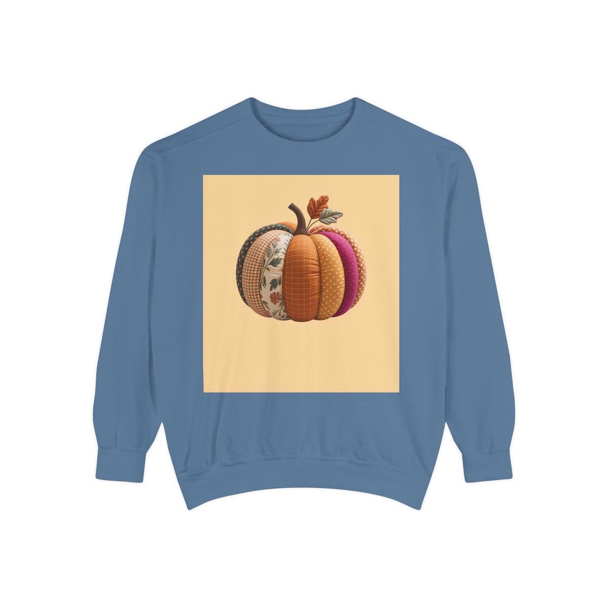 Patchwork Pumpkin Sweatshirt, Fall Quilted Pumpkin Crewneck, Halloween Shirt, Cozy Autumn Gift, Embroidered Style Pumpkin Sweater