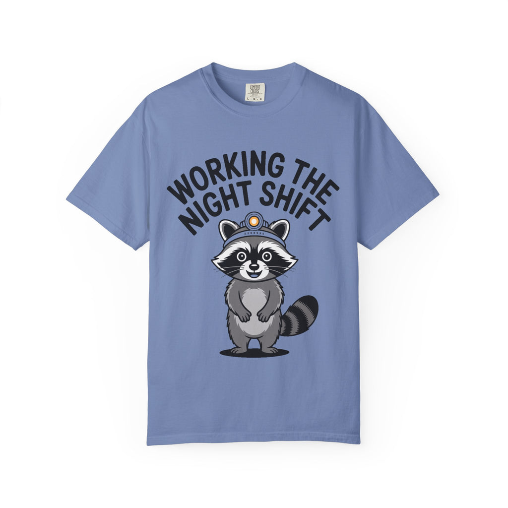Raccoon Night Shift Shirt, Funny Night Owl T-Shirt, Cute Raccoon Headlamp Tee, Nurse Night Shift Gift, Trash Panda Shirt